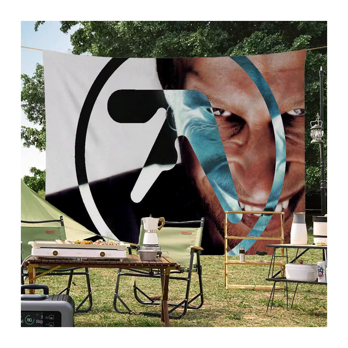 Aphex Twin Cartoon Wandbehang Mehrfarbig als abstrakte Textil-Flagge zur Dekoration für dein Zimmer - Bild 3