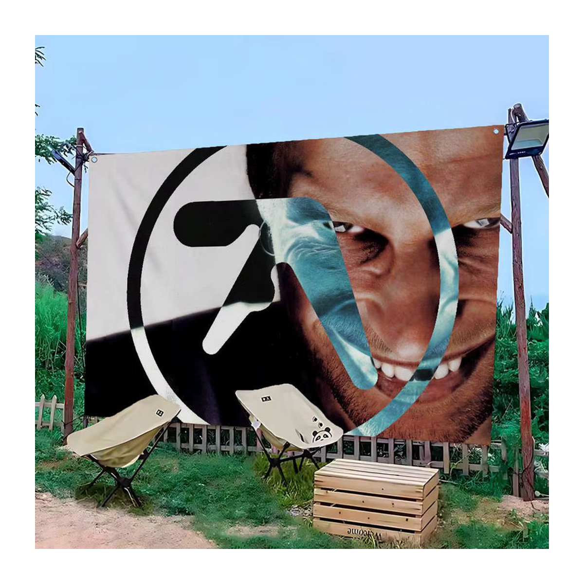 Aphex Twin Cartoon Wandbehang Mehrfarbig als abstrakte Textil-Flagge zur Dekoration für dein Zimmer - Bild 6