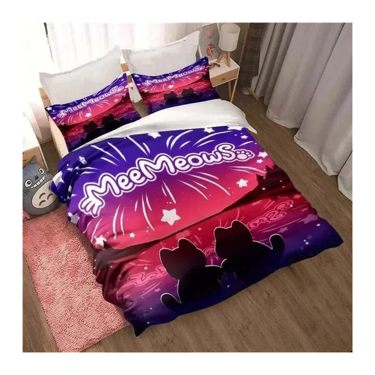 APHMAU Kawaii Bettwäsche-Set mit Kissenbezug und Bettdeckenbezug, mehrfarbig, B/H: 180 x 210 cm - Bild 1
