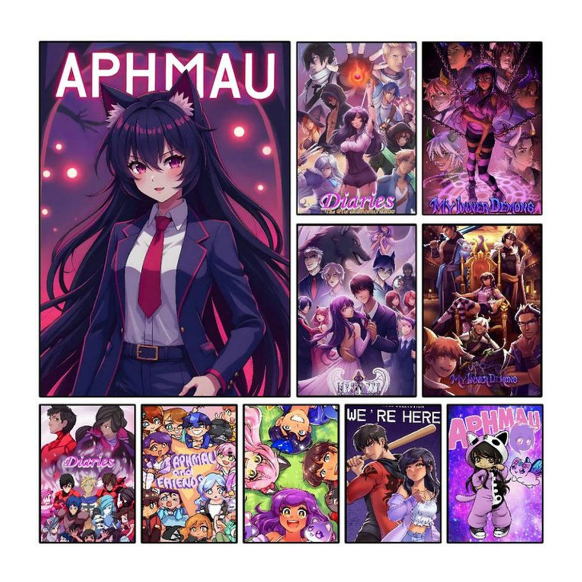 Aphmau Porträt Poster Kunst für dein Zuhause, mehrfarbig, rahmenlos - Bild 1