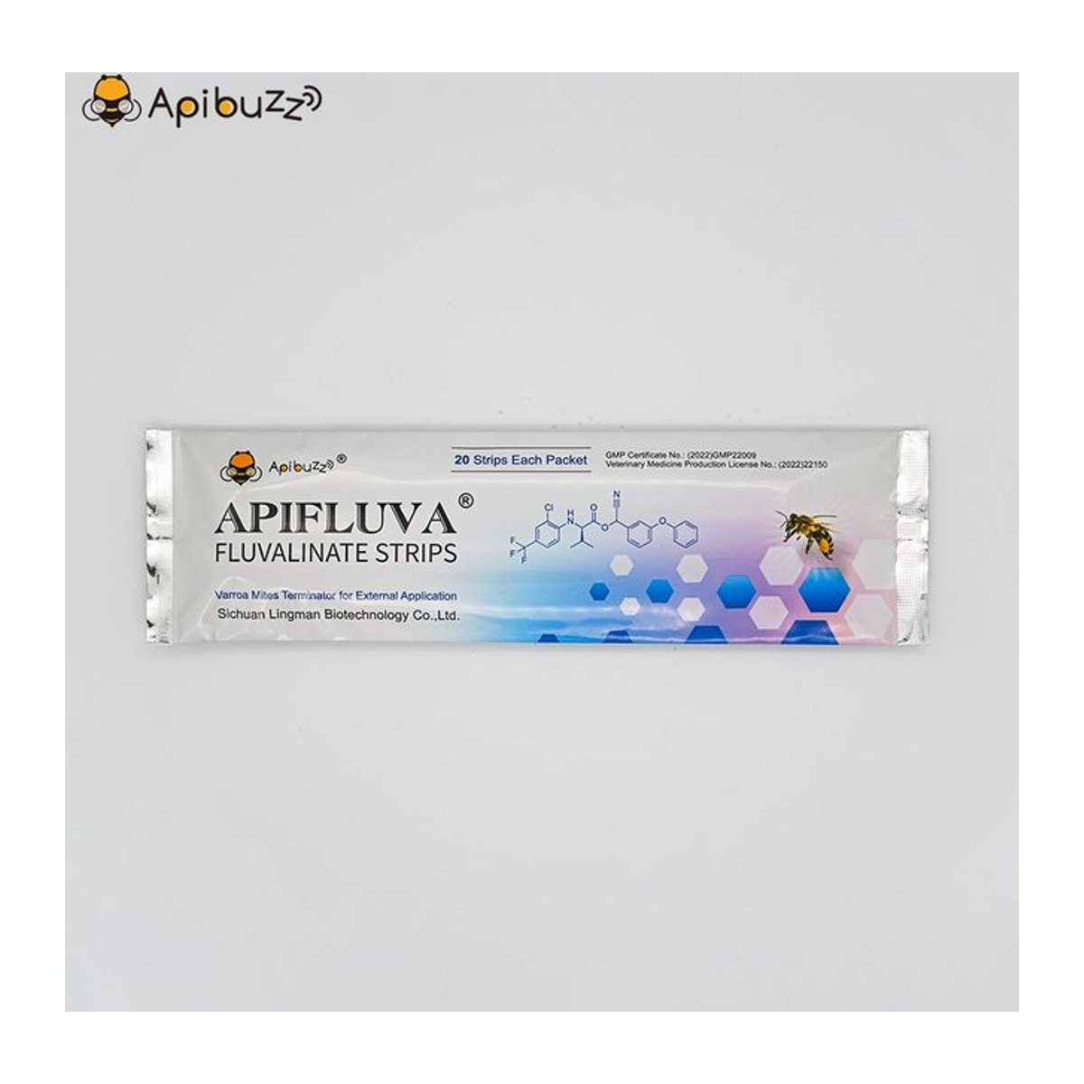 APIBUZZ APIFLUVA Anti-Varroa-Streifen für die Imkerei, 20er-Packung - Bild 1