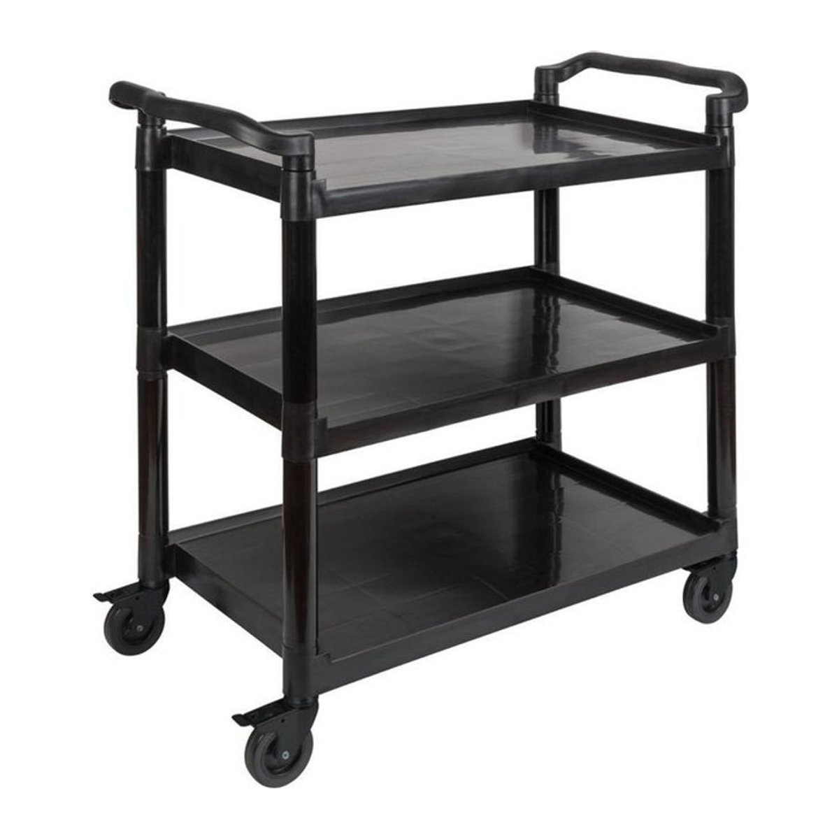 APS Servierwagen und Transportwagen aus Polypropylen und Aluminium in Schwarz, B/T/H: 50 x 50 x 96 cm - Bild 1