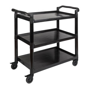 APS Servierwagen und Transportwagen aus Polypropylen und Aluminium in Schwarz, B/T/H: 50 x 50 x 96 cm
