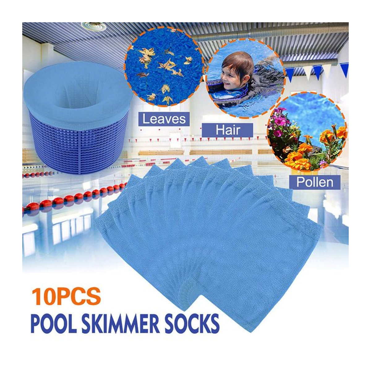 APWIKOGER 15er Set Pool Skimmer Socken aus elastischem Mesh Netz zur Filteraufbewahrung für Schwimmbad Körbe und Bodenfilter - Bild 1