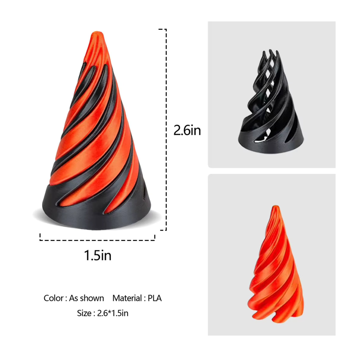 APWIKOGER 3D-gedrucktes Helix-Schraub-Zappelspielzeug als geometrische Dekoration aus Kunststoff in Rot, Gold, Schwarz oder Blau - Bild 5