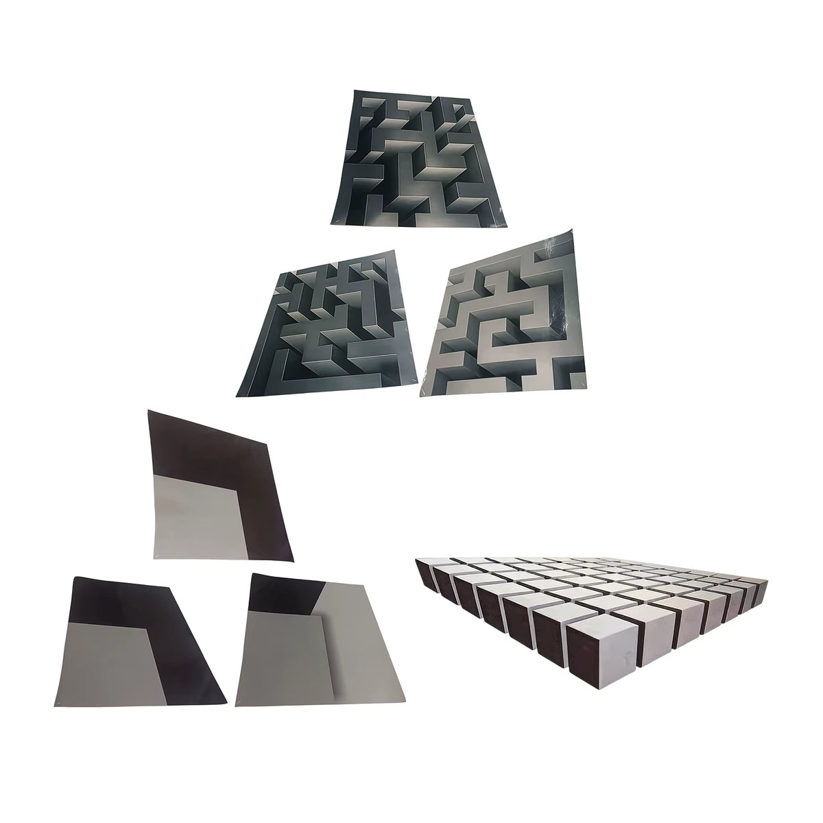 APWIKOGER 3D Impossible Corners Wandaufkleber in Schwarz, Geometrische Wandkunst für eine moderne DIY Wanddekoration - Bild 3