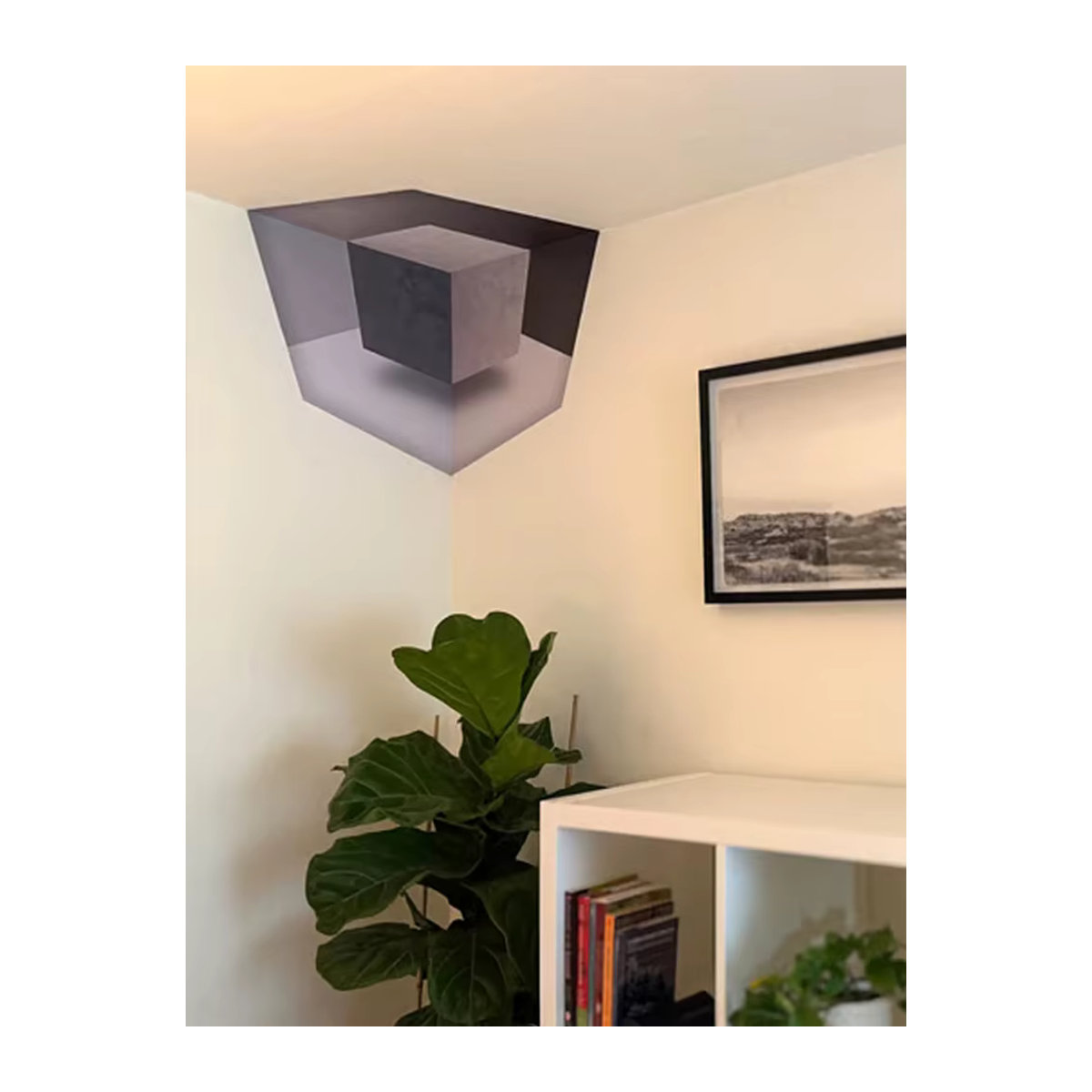 APWIKOGER 3D Impossible Corners Wandaufkleber in Schwarz, Geometrische Wandkunst für eine moderne DIY Wanddekoration - Bild 5