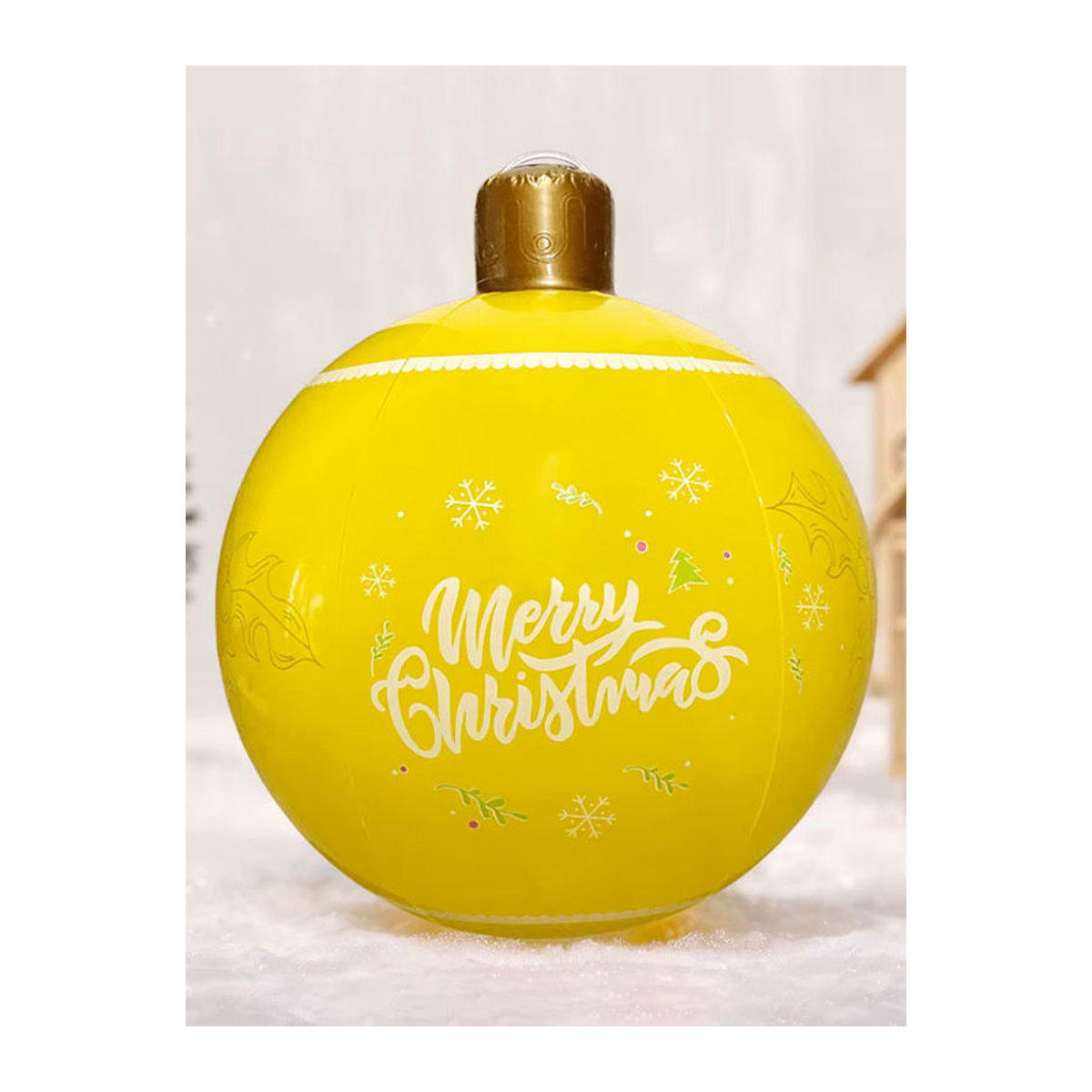 APWIKOGER Aufblasbarer Weihnachtsball aus PVC für die Außendekoration, Durchmesser: 60,96 cm, Gold/Mehrfarbig - Bild 5