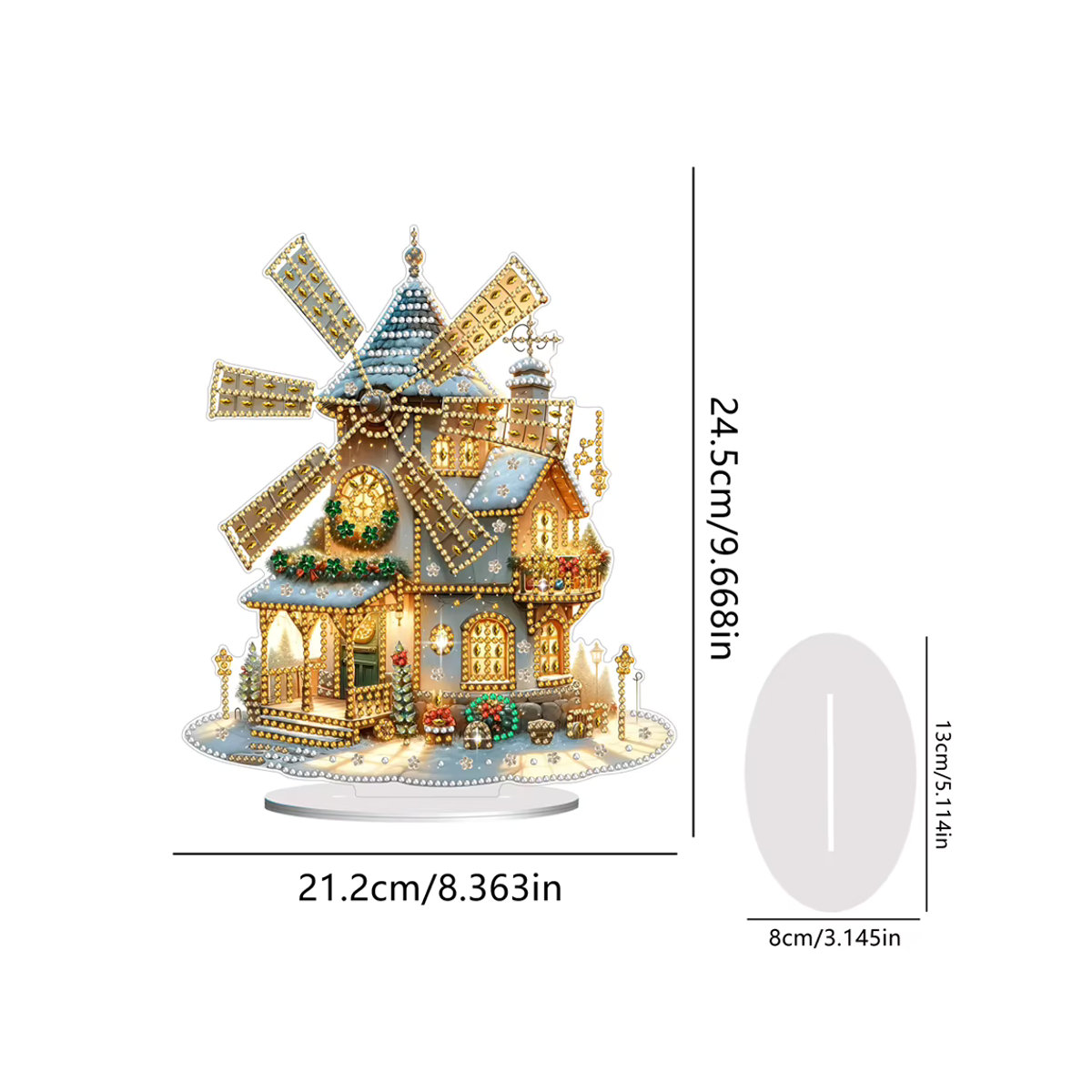 APWIKOGER Diamond Painting Set Weihnachts-Haus als Tischdeko, Acryl-Ornament für Home Office und Zuhause, mehrfarbig - Bild 4