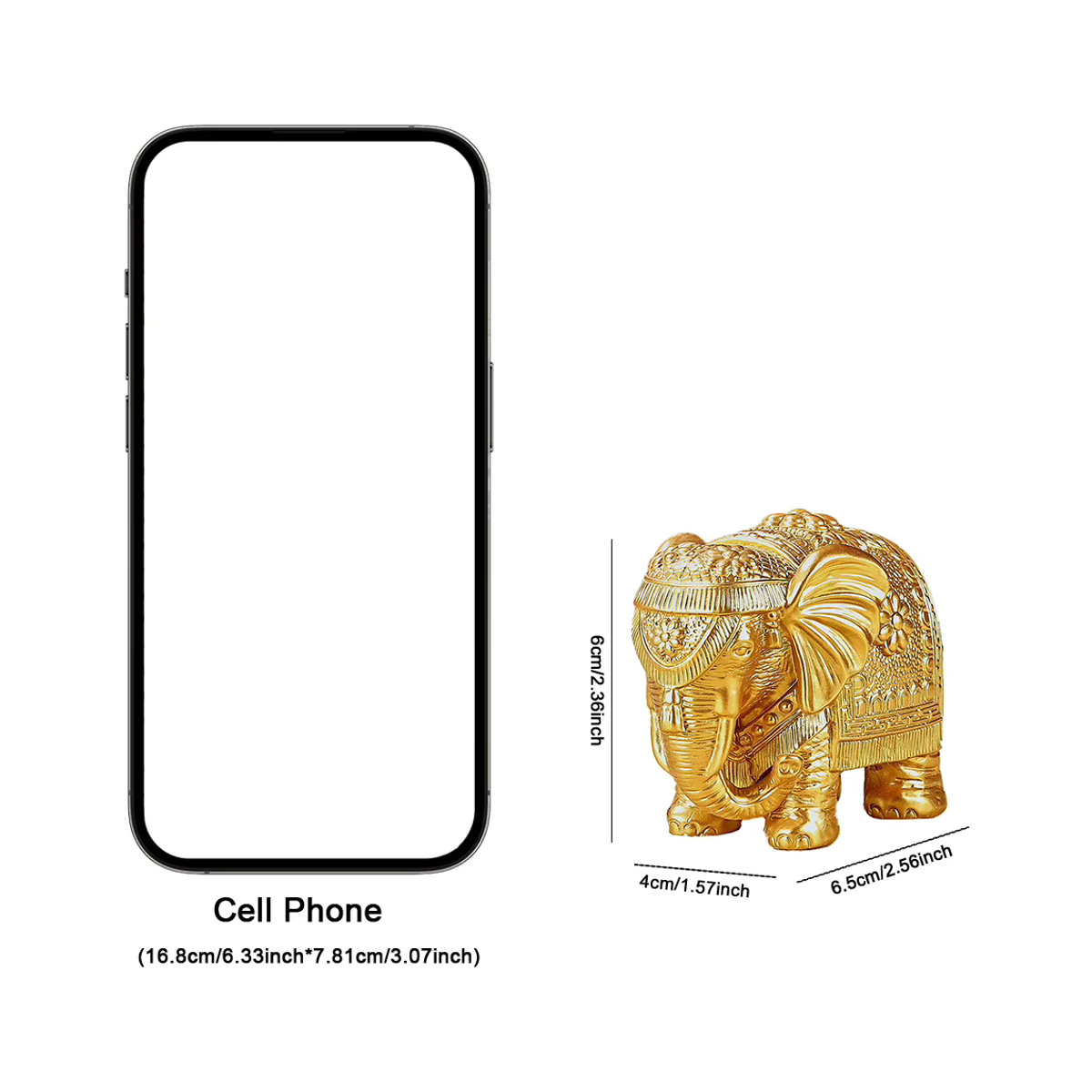 APWIKOGER Elefant Statue in Gold aus Metall als orientalische Sammlerfigur und dekoratives Ornament - Bild 5