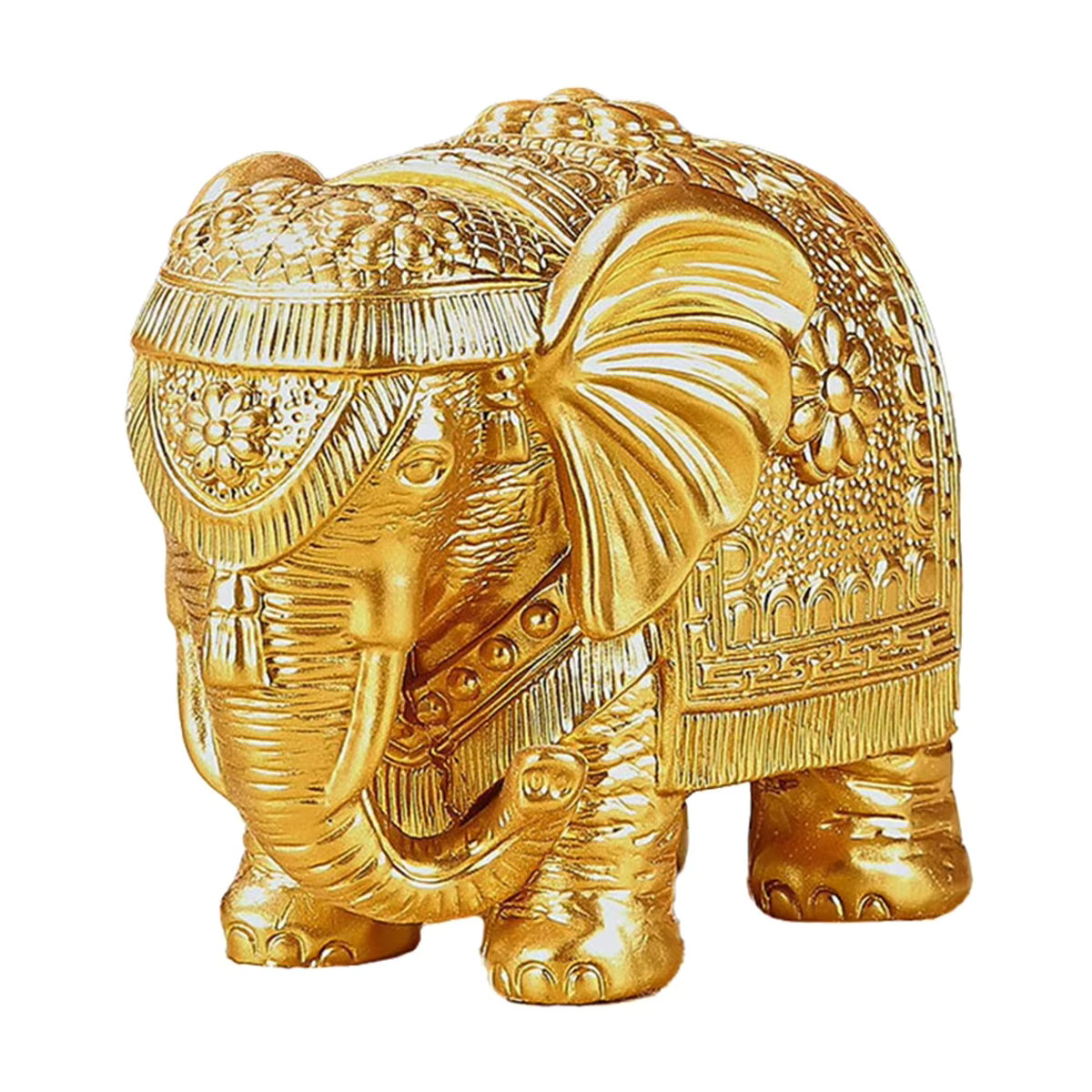 APWIKOGER Elefant Statue in Gold aus Metall als orientalische Sammlerfigur und dekoratives Ornament - Bild 6