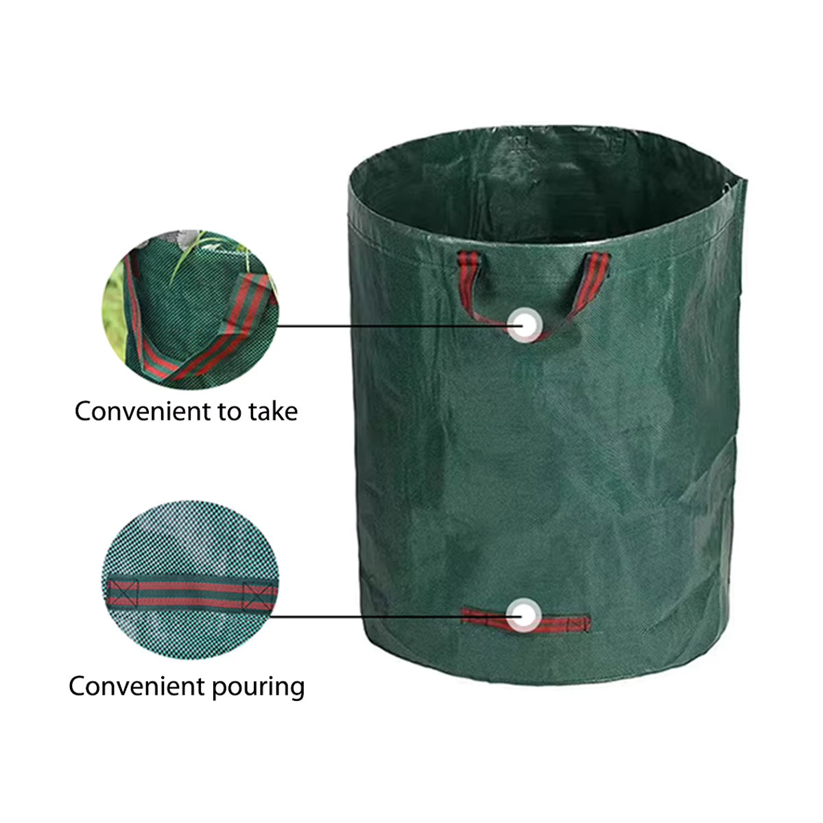 APWIKOGER Garten Abfall Tasche Wasserdicht und Faltbar für Laub und Unkraut, Wiederverwendbarer Müllcontainer für Hof und Garten - Bild 5