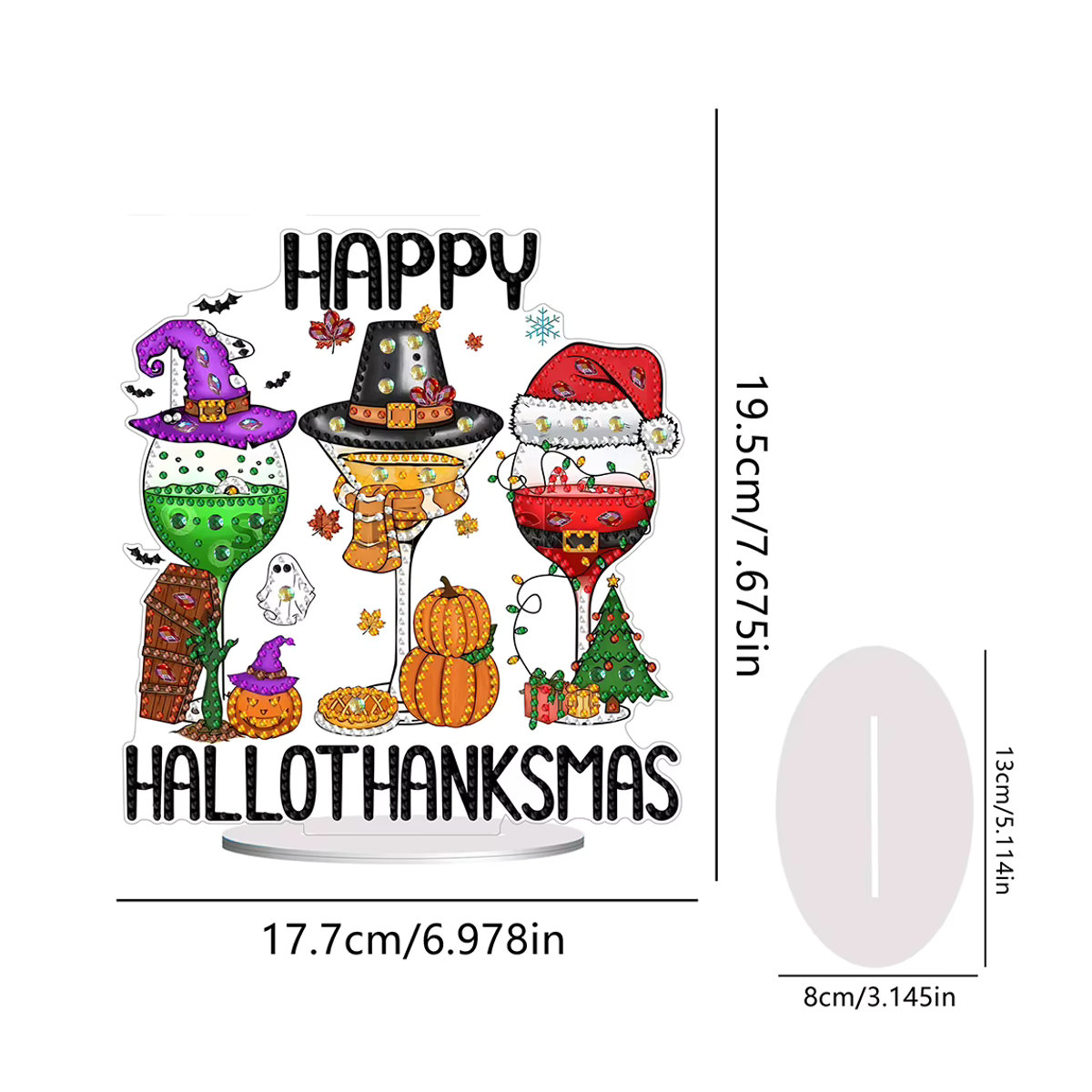 APWIKOGER Halloween Diamantmalerei Set aus Kunstharz als Tischornament in Mehrfarbig - Bild 4