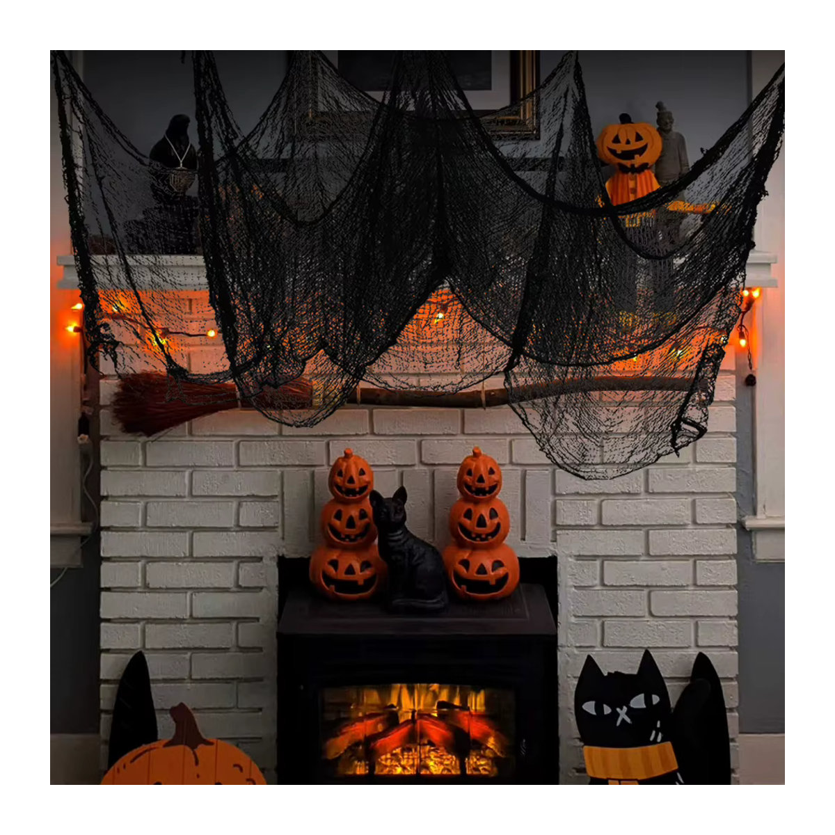 APWIKOGER Halloween Gaze künstliches Spinnennetz in Lila und Mehrfarbig für deine Grusel-Dekoration, B: 183 cm, H: 76 cm - Bild 4