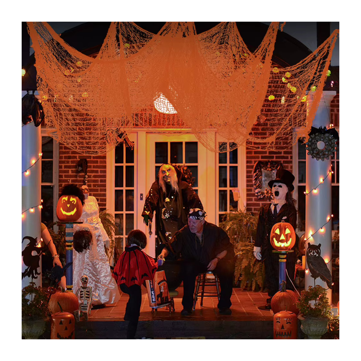 APWIKOGER Halloween Gaze künstliches Spinnennetz in Lila und Mehrfarbig für deine Grusel-Dekoration, B: 183 cm, H: 76 cm - Bild 5