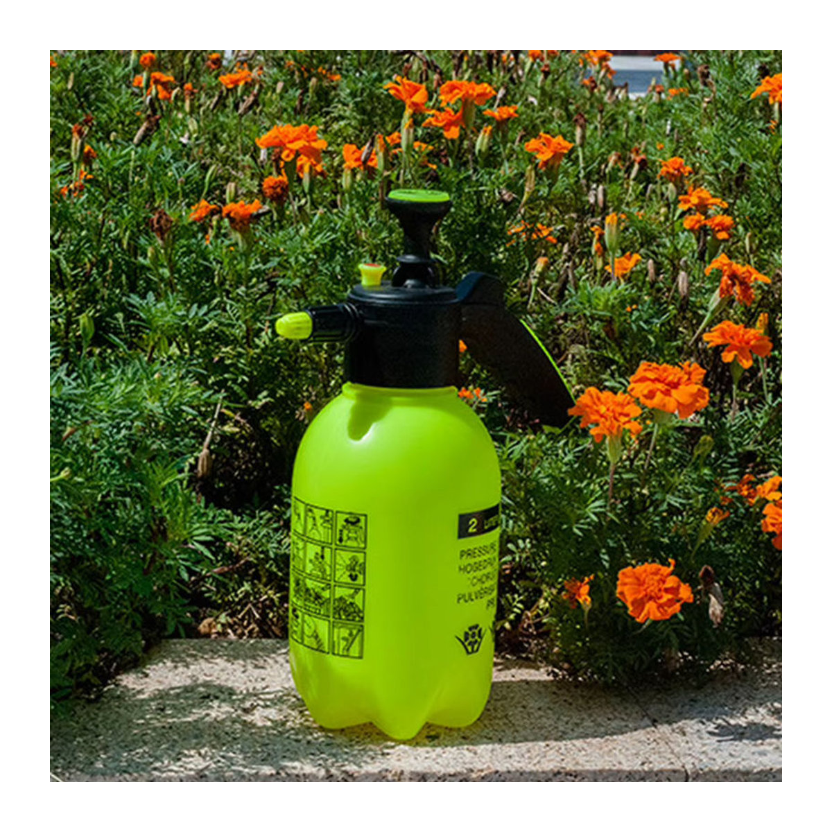 APWIKOGER Handdruck-Wassersprüher 2L mit einstellbarer Düse in Grün für Garten und Desinfektion - Bild 3