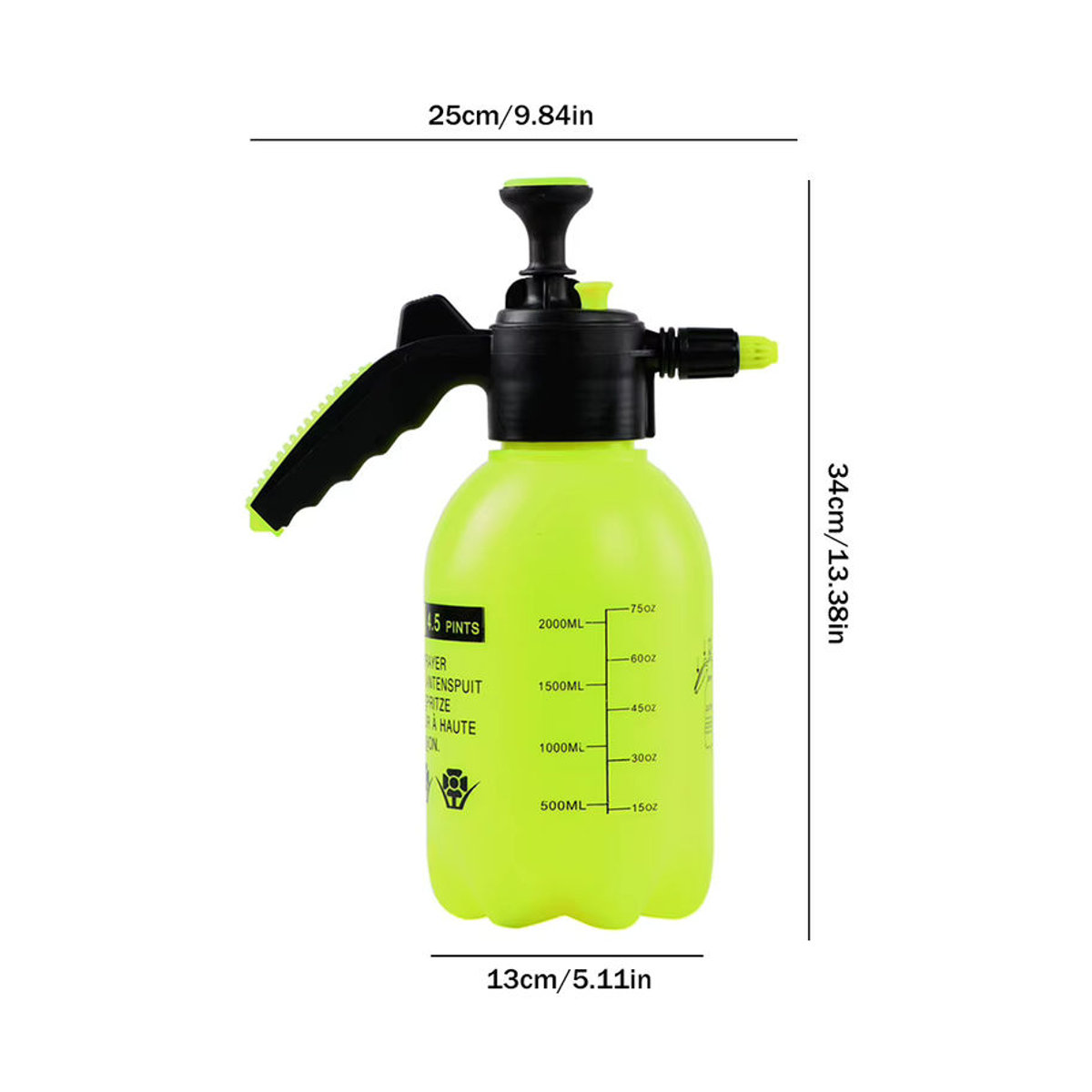 APWIKOGER Handdruck-Wassersprüher 2L mit einstellbarer Düse in Grün für Garten und Desinfektion - Bild 4
