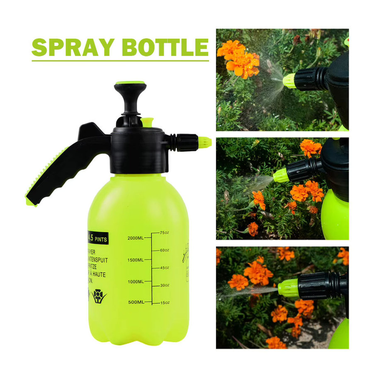 APWIKOGER Handdruck-Wassersprüher 2L mit einstellbarer Düse in Grün für Garten und Desinfektion - Bild 5
