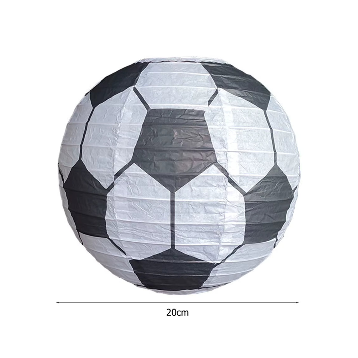 APWIKOGER Handgemachte Papier Laternen in Ballform für Sport-Themen wie Baseball, Basketball oder Fußball, Durchmesser: 20 cm, Schwarz - Bild 4