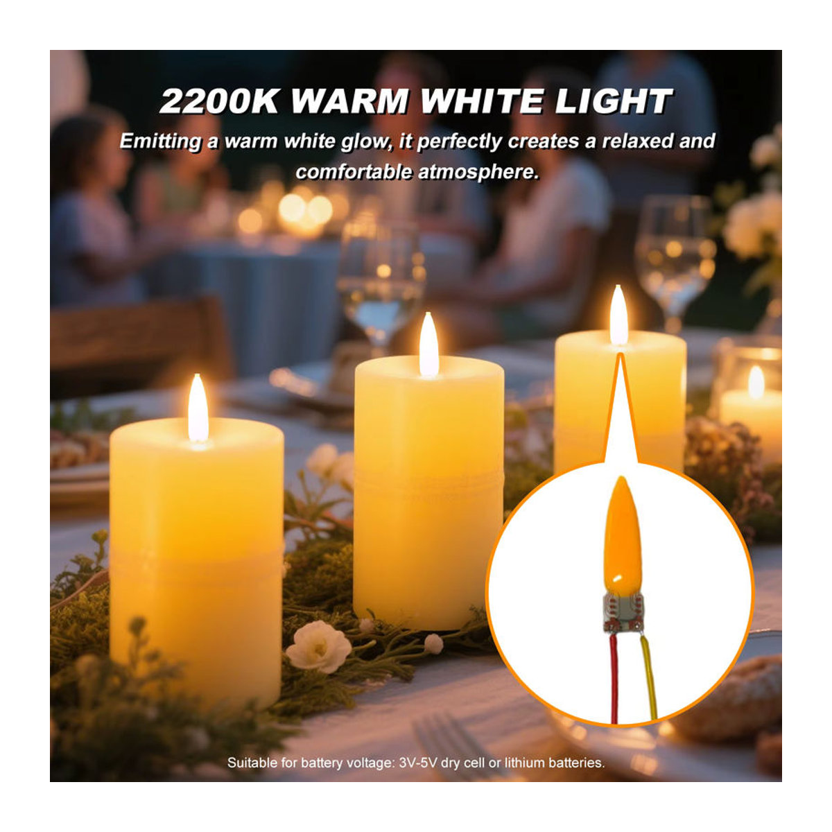 APWIKOGER LED Blitzkerzen mit Flammeneffekt in Warmweiß 2200K für Weihnachts- und Partydekoration - Bild 3