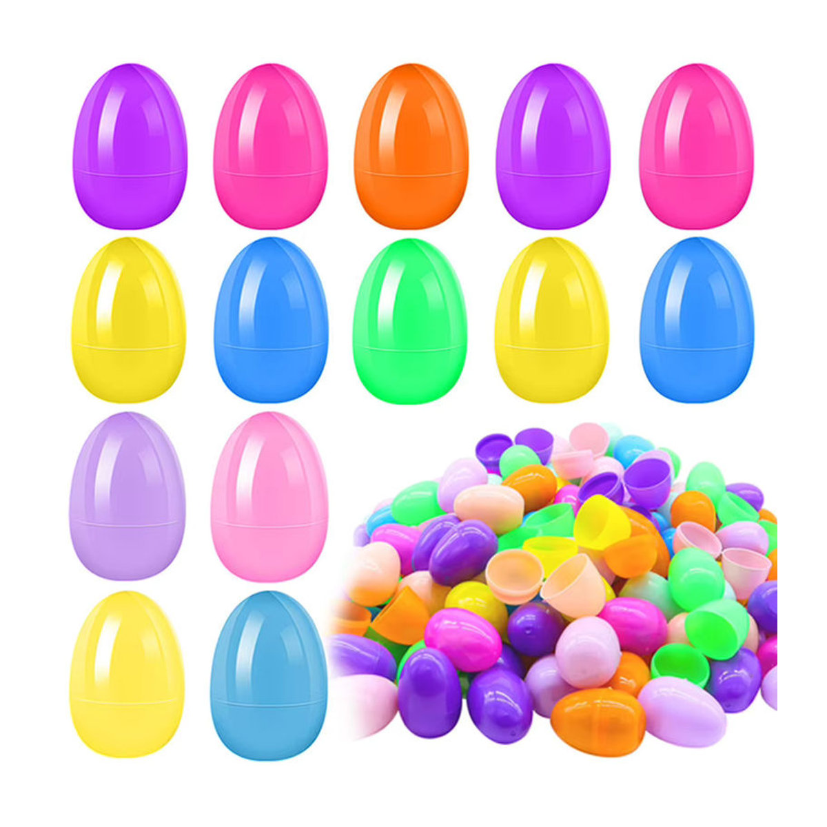 APWIKOGER Ostern Eierschalen zum Befüllen, Mehrfarbige ovale Kunststoff-Geschenkboxen für Kinder, Frühling Dekoration - Bild 3