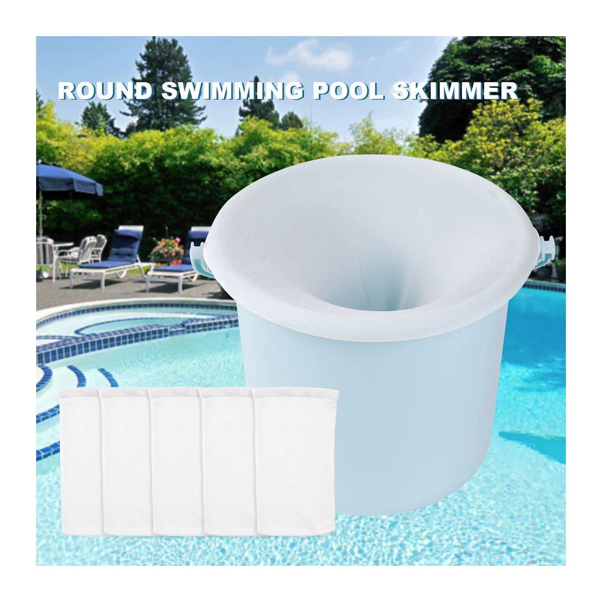 APWIKOGER Pool Skimmer Socken aus weißem Nylon-Mesh für Schwimmbad Filterkörbe - Bild 3