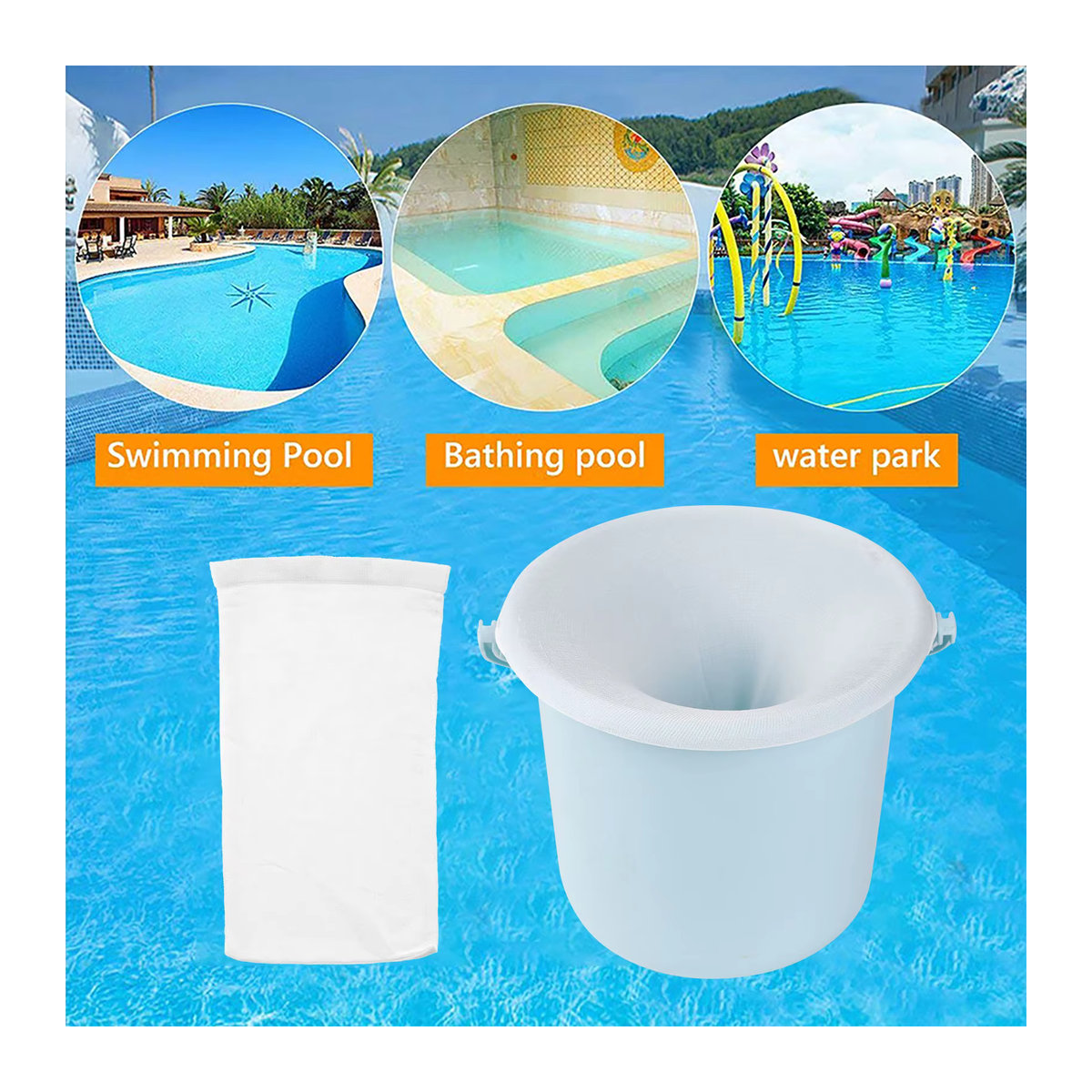 APWIKOGER Pool Skimmer Socken aus weißem Nylon-Mesh für Schwimmbad Filterkörbe - Bild 4