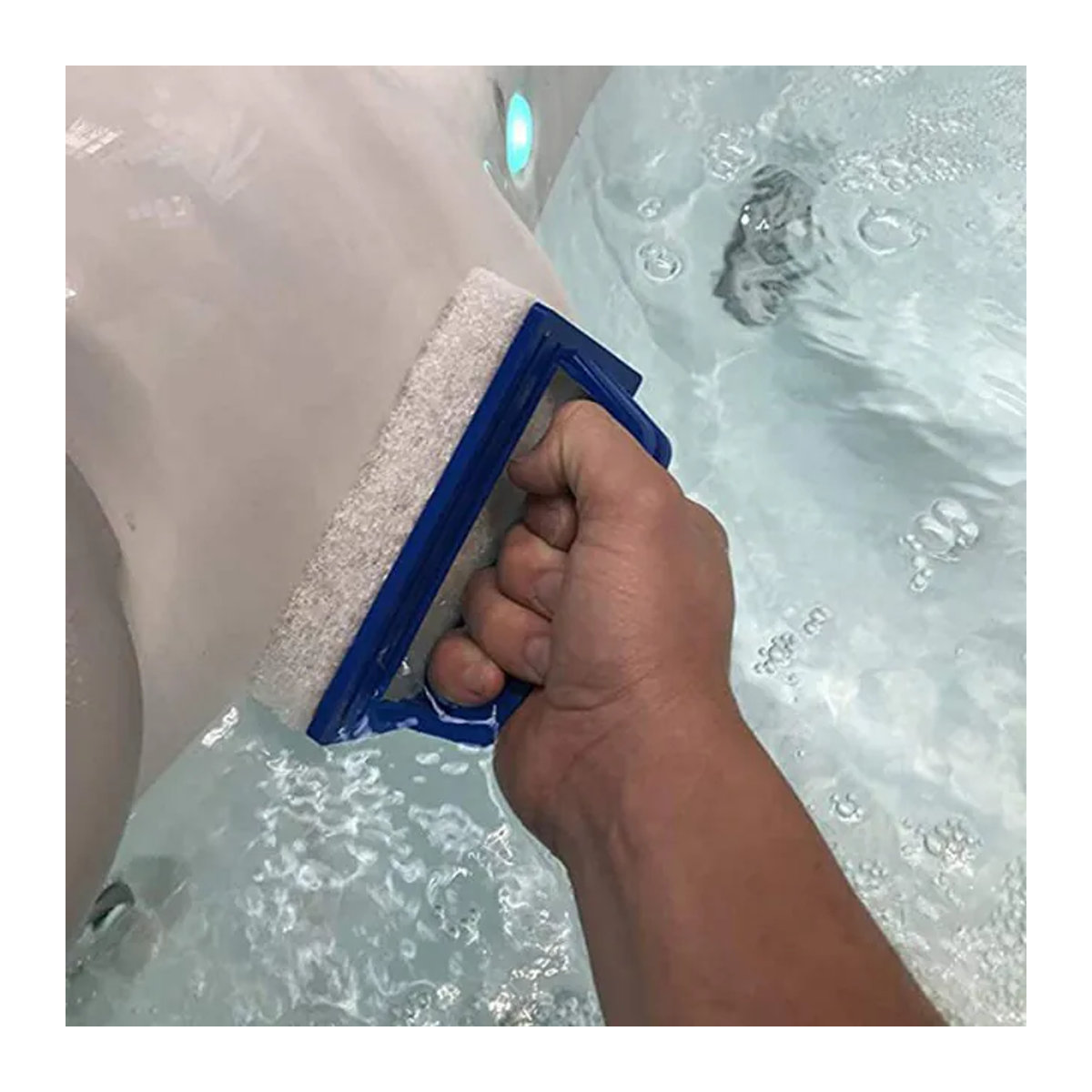 APWIKOGER Schwamm-Bürste für die Poolreinigung mit Griff als Handgehaltene Poolbürste und Oberflächenreiniger für Whirlpools und Spa-Badewannen - Bild 1