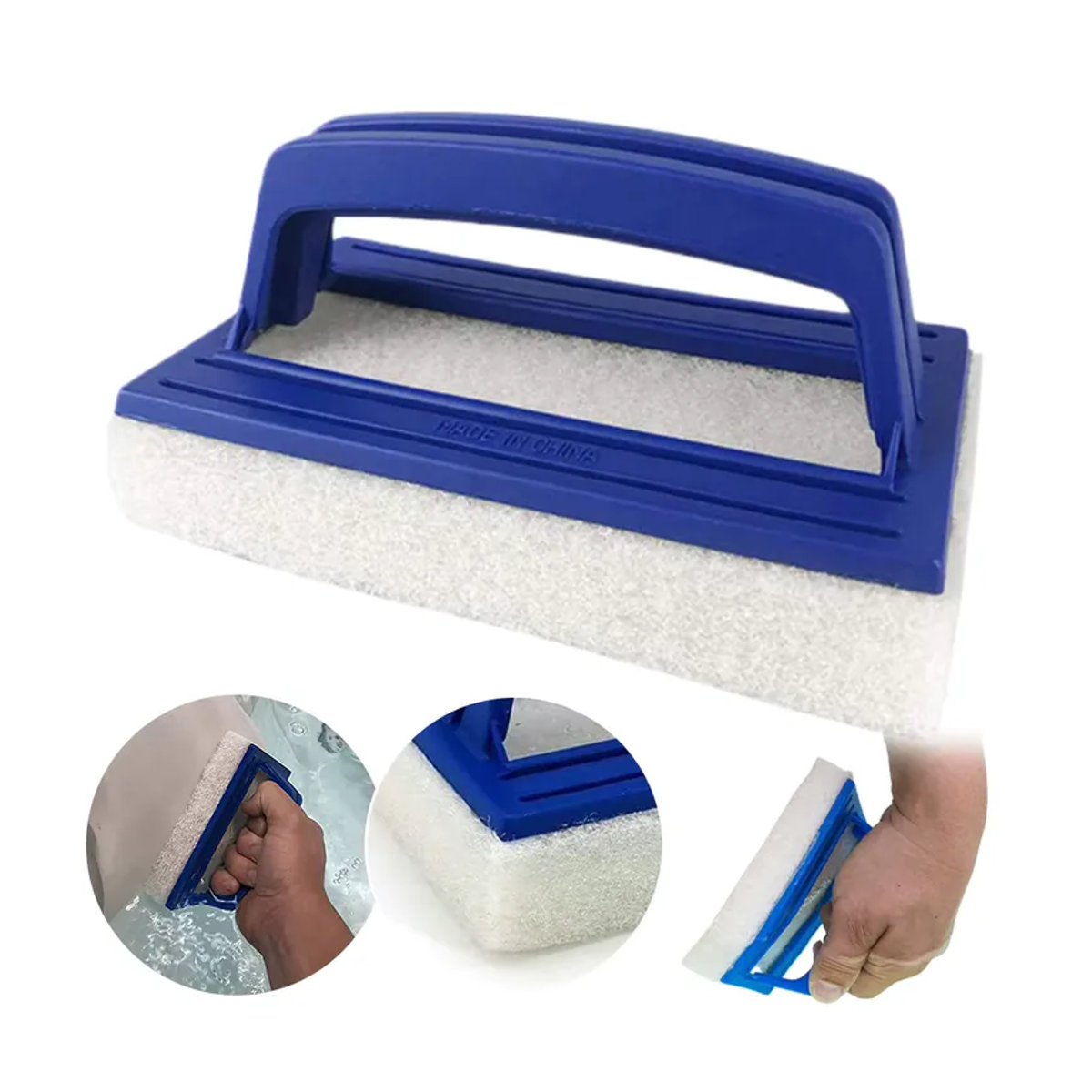 APWIKOGER Schwamm-Bürste für die Poolreinigung mit Griff als Handgehaltene Poolbürste und Oberflächenreiniger für Whirlpools und Spa-Badewannen - Bild 7