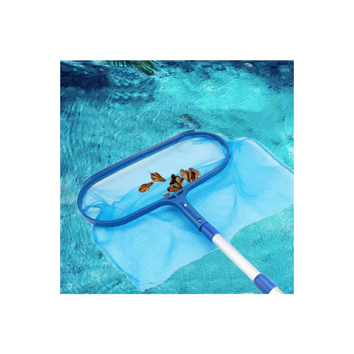 APWIKOGER Schwimmbad-Skimmer-Netz mit Teleskopstange in Blau zur Reinigung von Teichen und Schwimmbecken - Bild 6