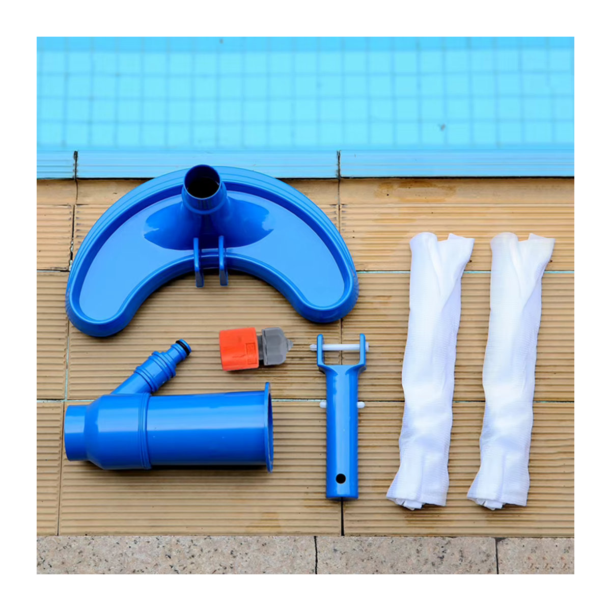 APWIKOGER Schwimmbad Staubsauger Set zur Poolreinigung mit Filter und Skimmer-Werkzeug - Bild 2