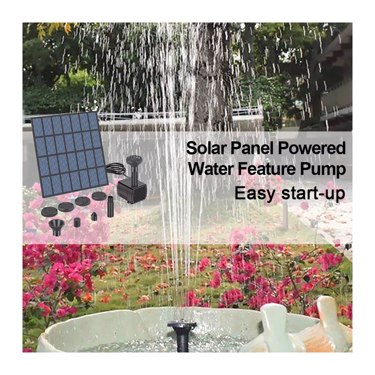 APWIKOGER Solar-Wasserpumpen-Set für Garten, Teich, Pool und Aquarium - Bild 2