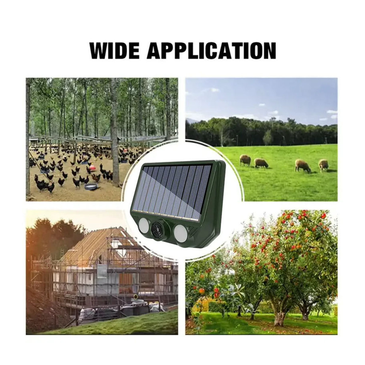 APWIKOGER Solarbetriebener Ultraschall-Tiervertreiber als Outdoor-Schädlingssensor zur Abwehr von Hunden, Katzen und Vögeln - Bild 5