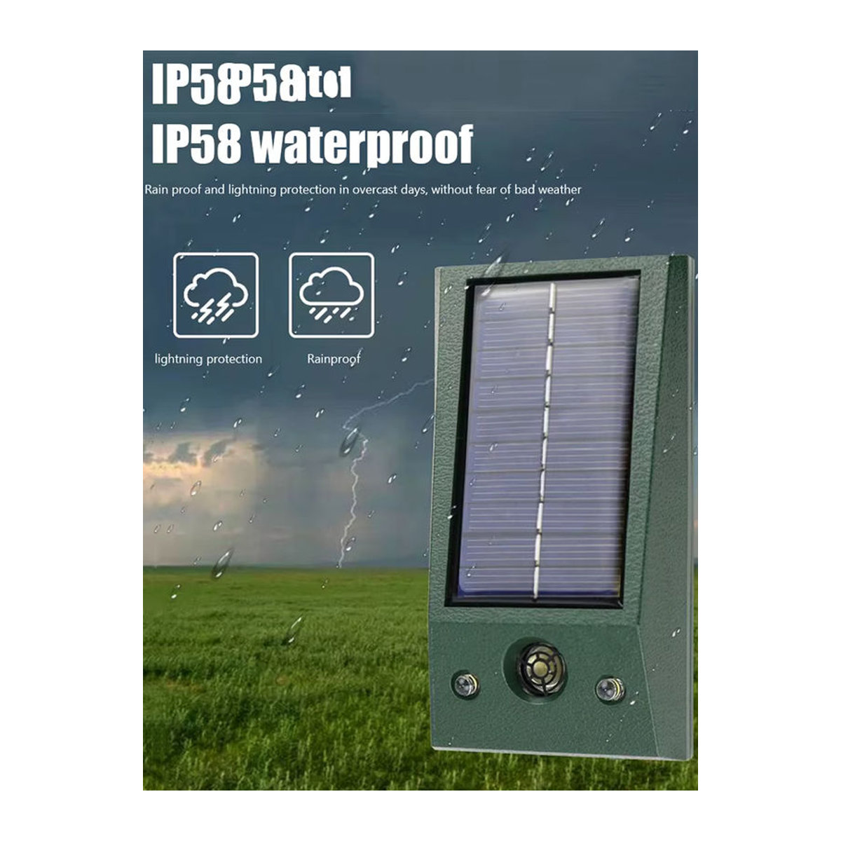 APWIKOGER Solarbetriebenes Ultraschall-Vogelabwehrmittel mit LED-Blinklicht, IP66 wasserdicht zur Taubenabschreckung - Bild 5