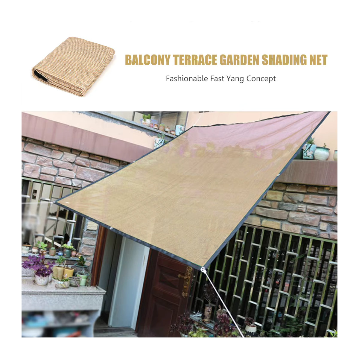 APWIKOGER Sonnenschutz Netz mit UV-Schutz für Terrasse und Garten als Schattennetz und Pflanzenbeschattung - Bild 3