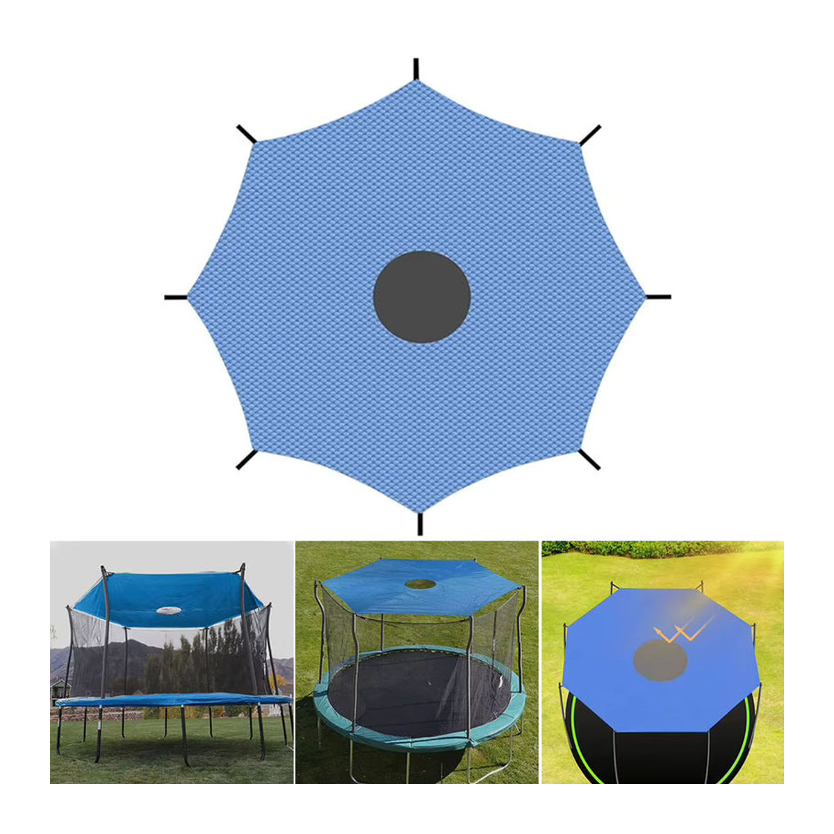 APWIKOGER Trampolin-Schattenabdeckung wasserdichtes Trampolin-Überdachung als Sonnenschutz-Zubehör für den Außenbereich - Bild 2