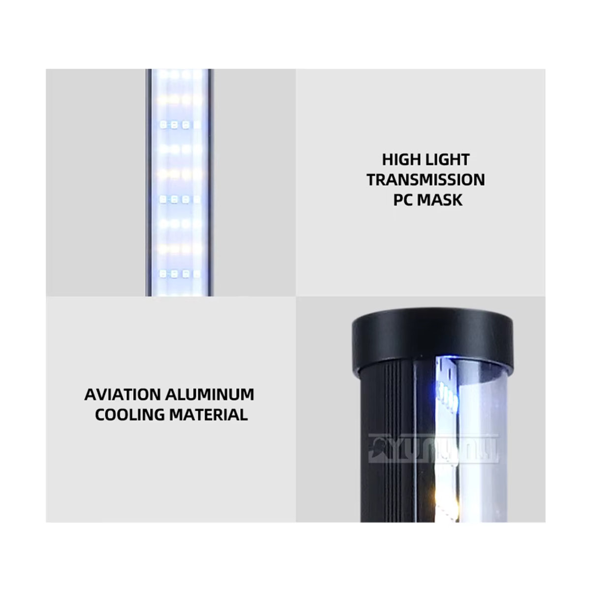 Aqua Time LED Pflanzen-Stehlampe aus Aluminium in Schwarz im minimalistischen Design - Bild 4