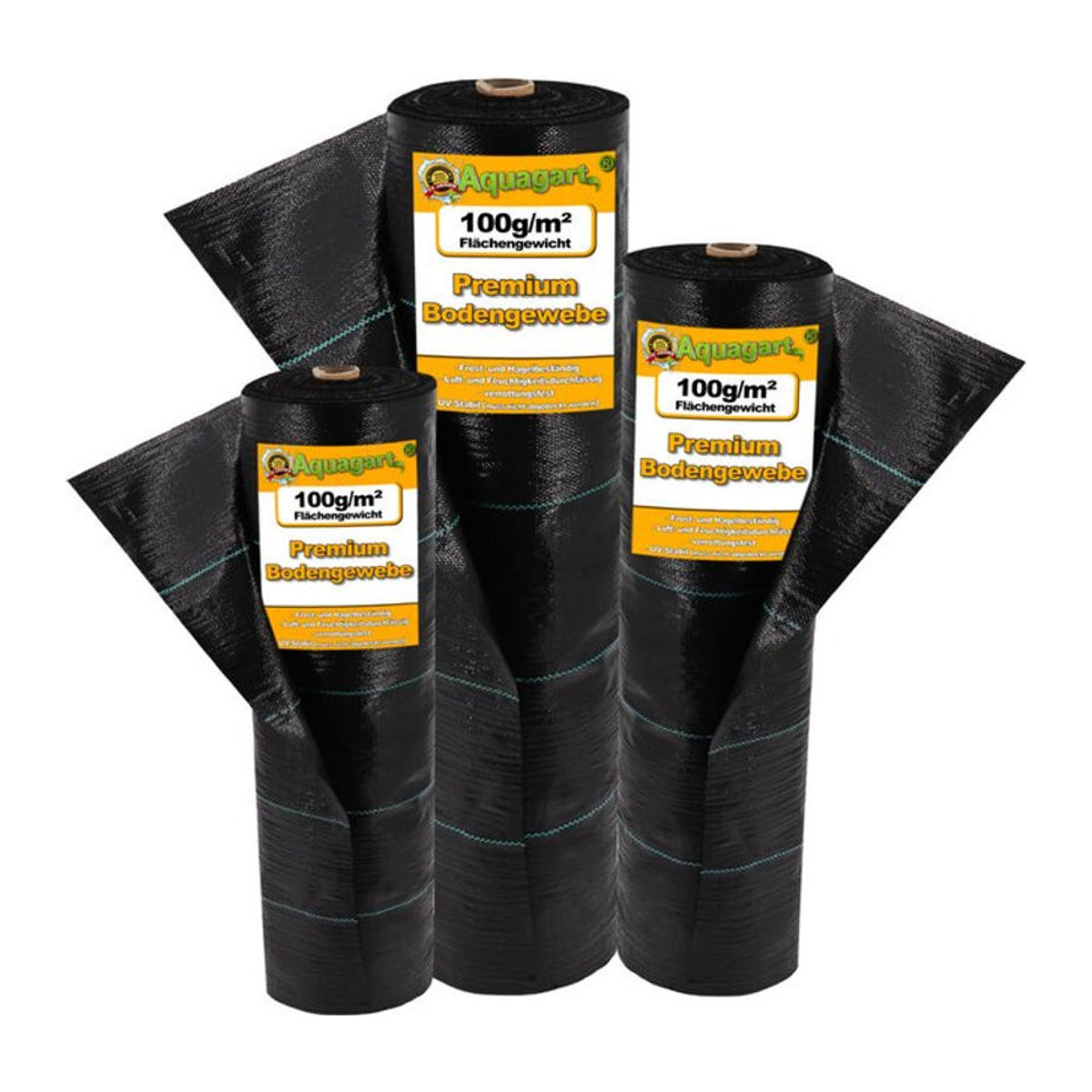 Aquagart Bodengewebe Unkrautfolie und Mulchfolie 240m², 100g/m², Breite: 2 m - Bild 1