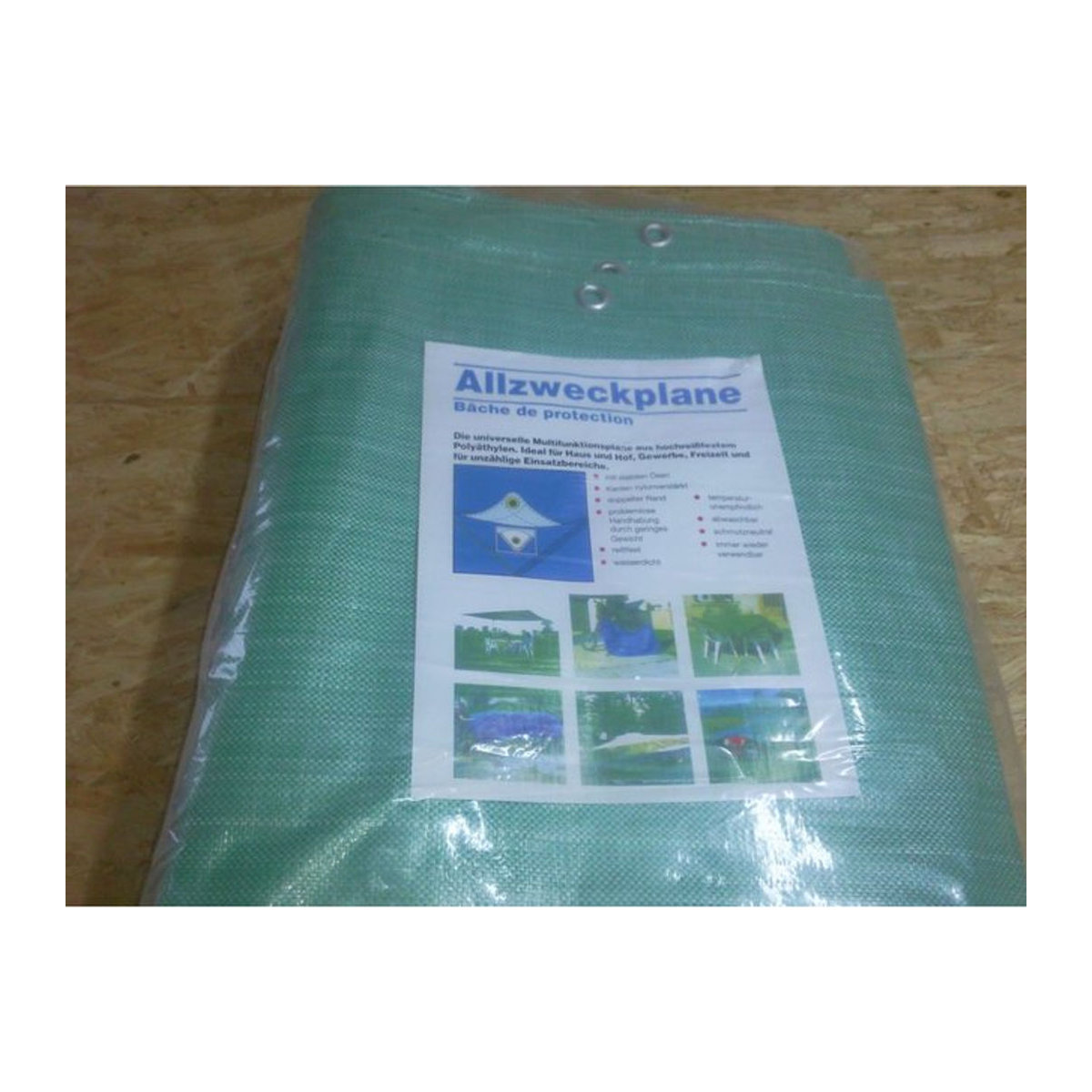 Aquagart Gewebeplane aus Polyester 220g, Allzweckplane und Bootsplane, B: 8 m x T: 6 m - Bild 1