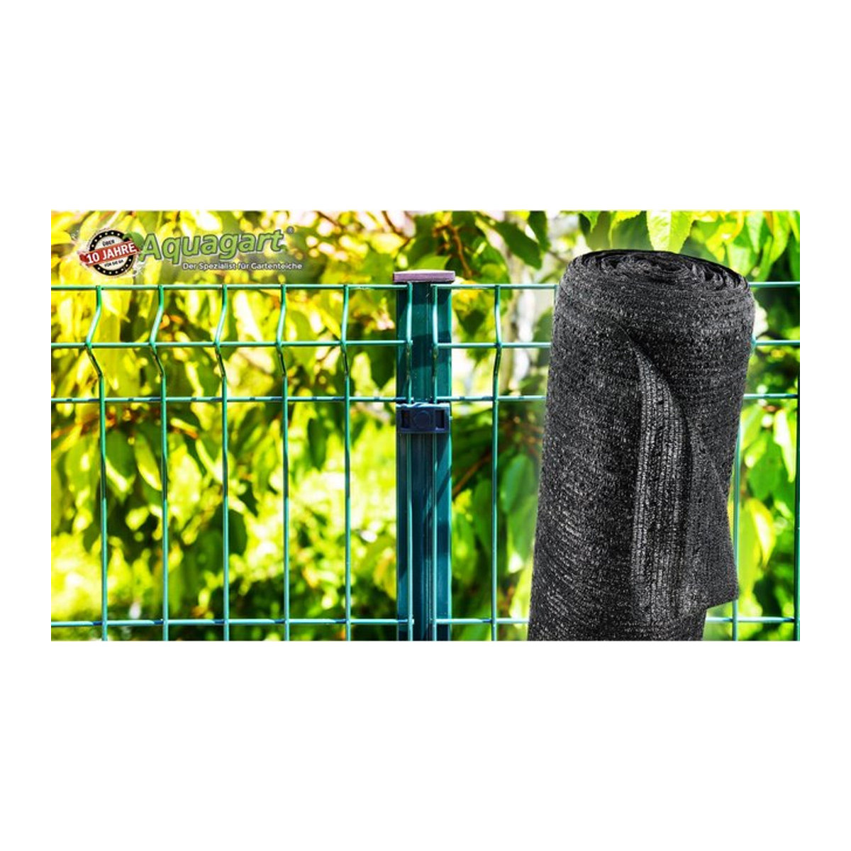 Aquagart Schattiernetz als Sichtschutz und Windschutznetz in Schwarz, 160m x 2m, 90g/m2 - Bild 1