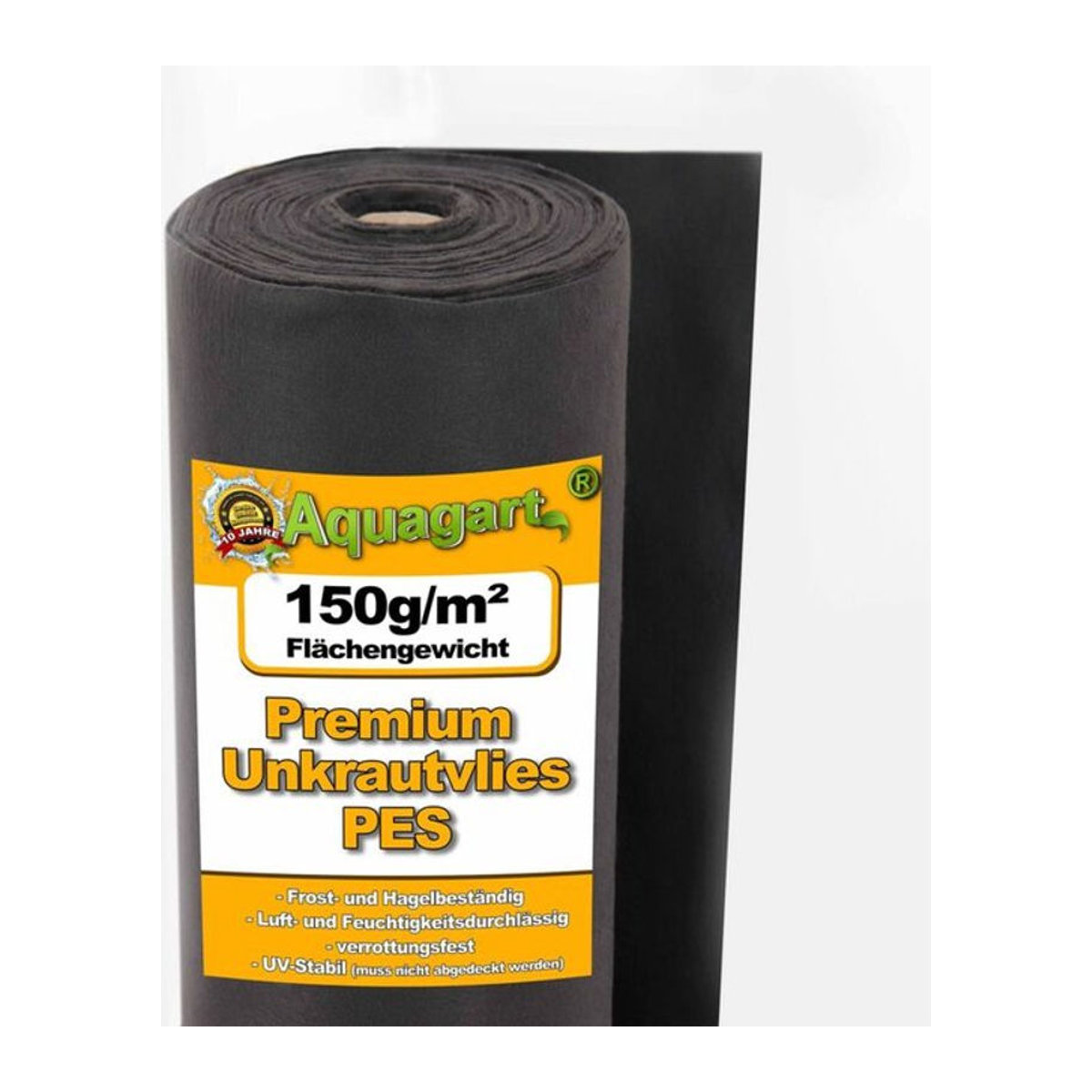 Aquagart Unkrautvlies Gartenvlies Mulchvlies Bodengewebe 150g, Breite: 1 m, Fläche: 275 m² - Bild 1