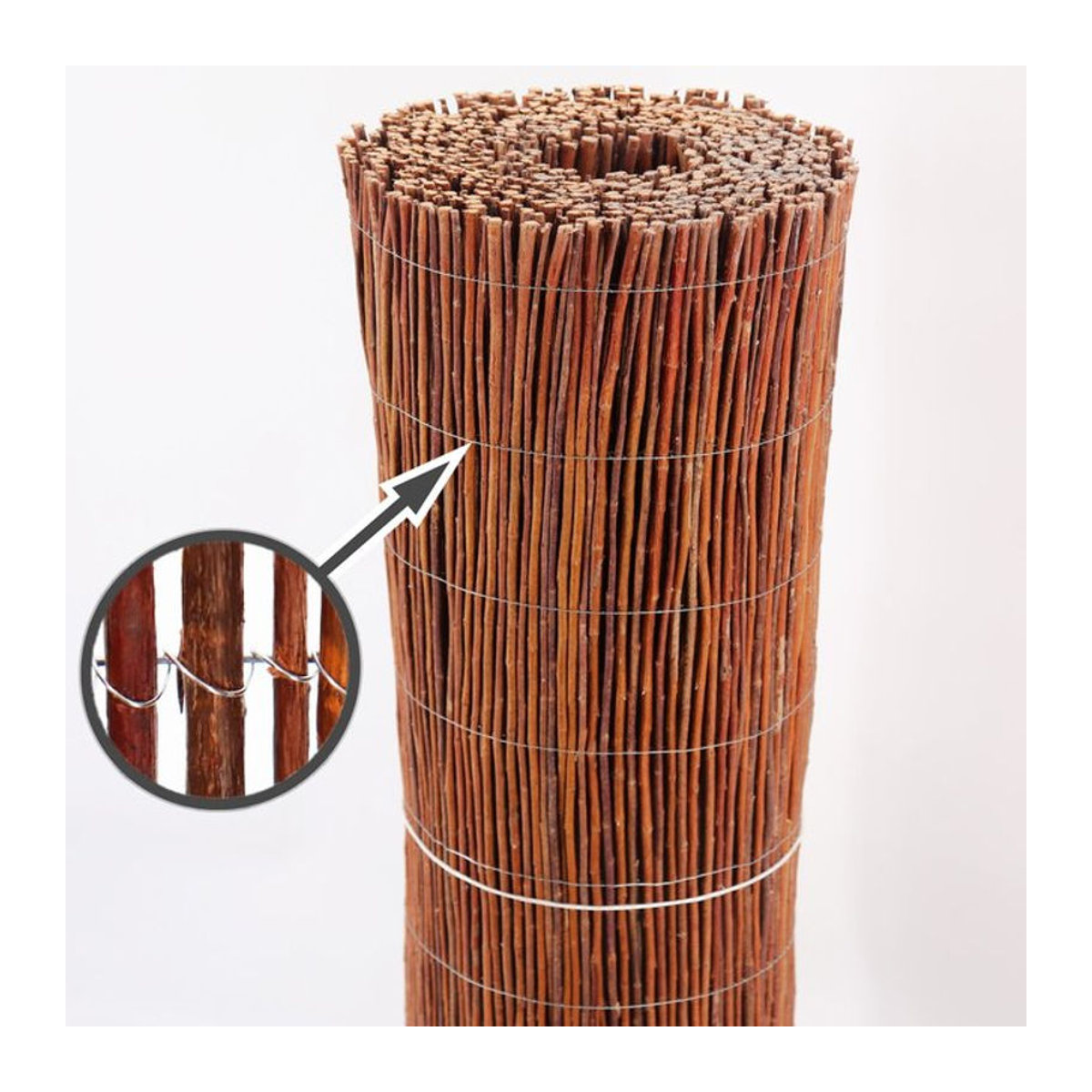 Aquagart Weidenmatte als natürlicher Sichtschutz für deinen Garten in Braun, Breite: 120 cm, Länge: 30 m - Bild 2