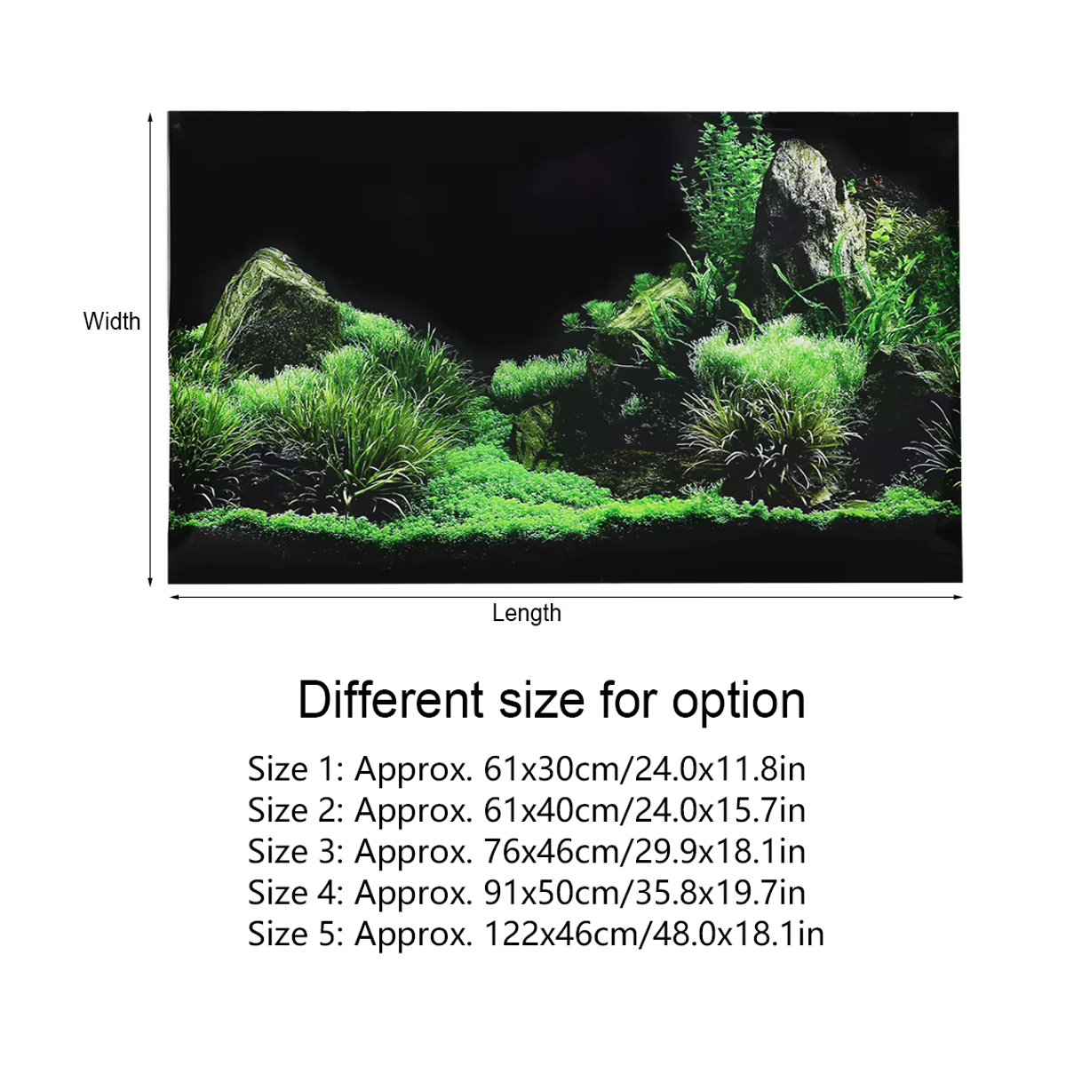 Aquarium Hintergrund Aufkleber Meeresboden Wasser Gras Dekoration aus PVC in Mehrfarbig - Bild 3