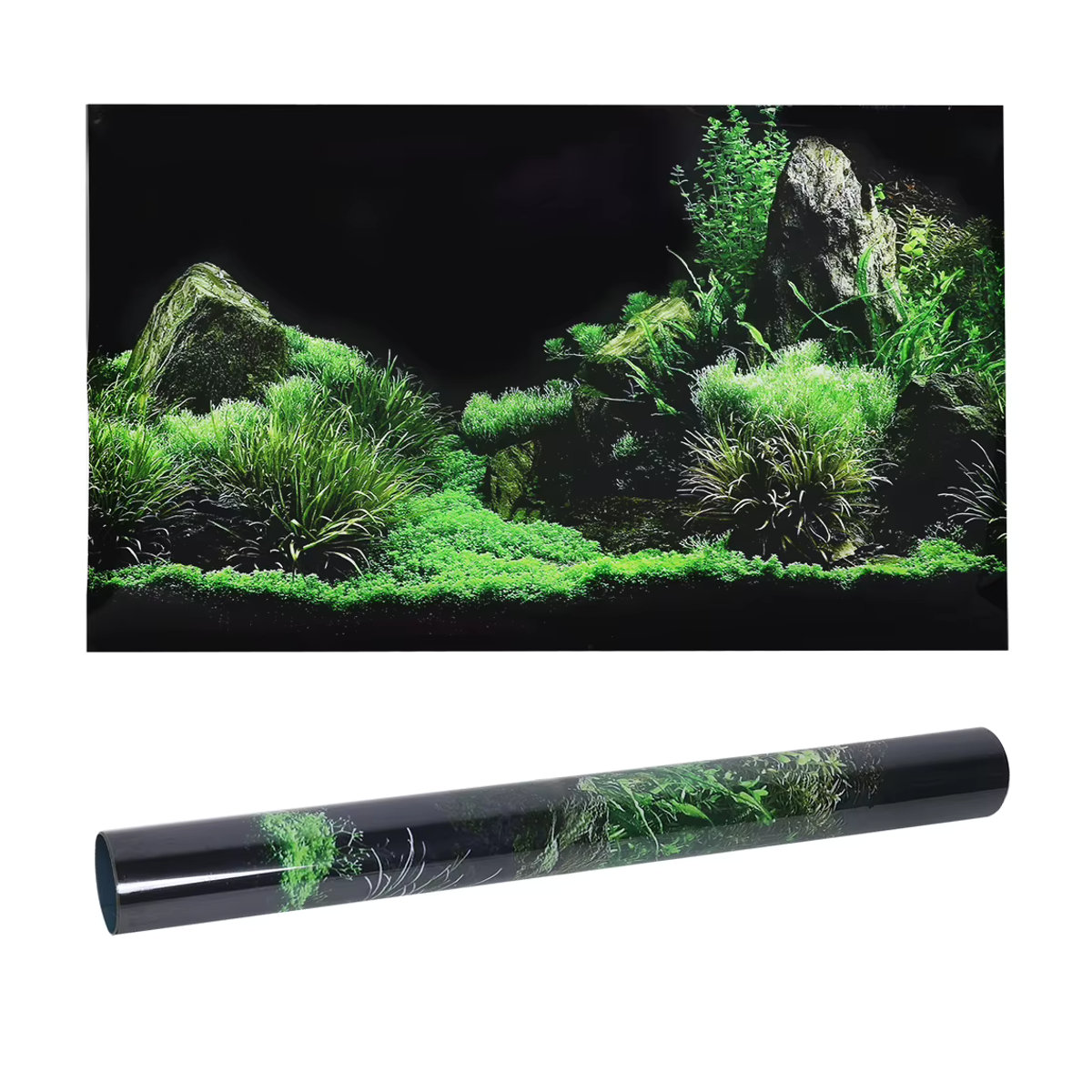Aquarium Hintergrund Aufkleber Meeresboden Wasser Gras Dekoration aus PVC in Mehrfarbig - Bild 5