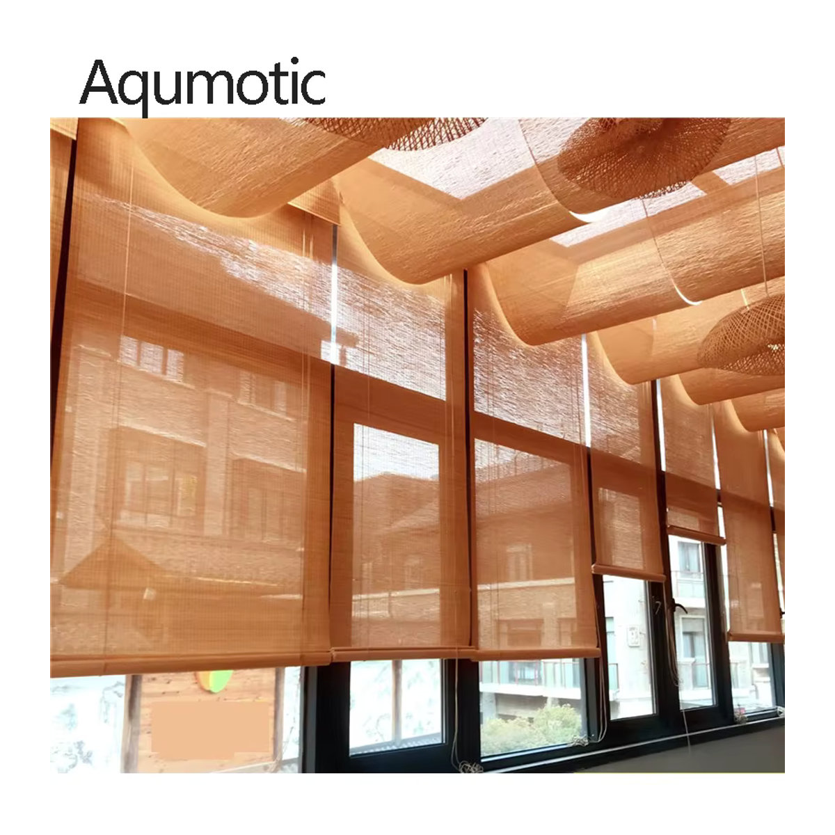Aqumotic Bambus-Rollo als Blackout-Sonnenschutz für Oberlichter, Trennwände oder den Balkon - Bild 2