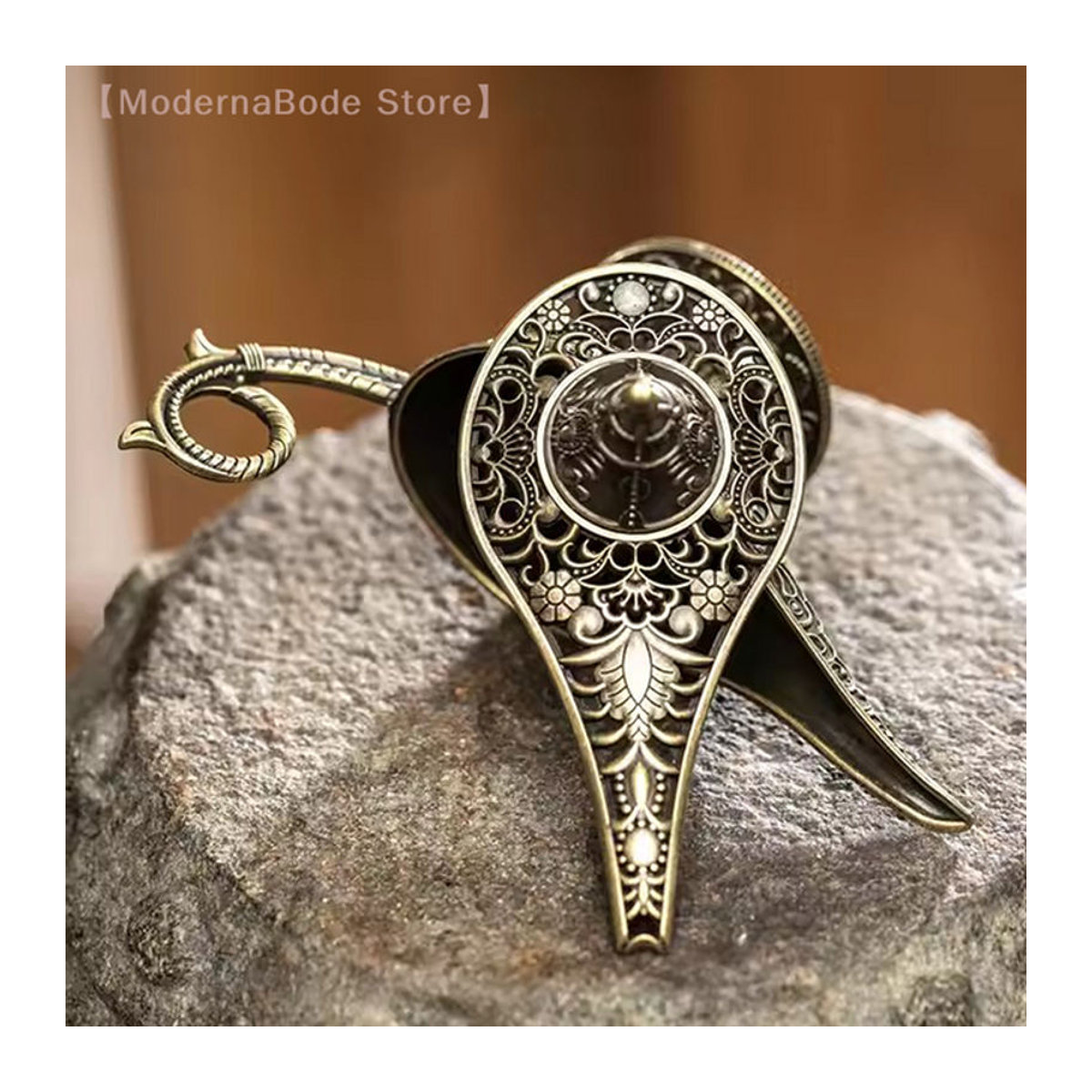 Arabischer Weihrauchbrenner im antiken Stil aus Metall in Gold mit floralem Design - Bild 1