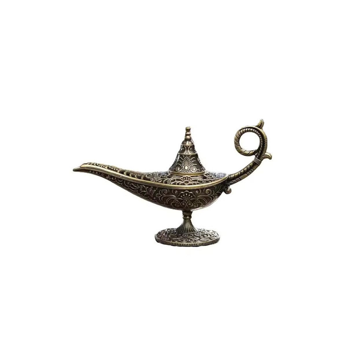 Arabischer Weihrauchbrenner im antiken Stil aus Metall in Gold mit floralem Design - Bild 3