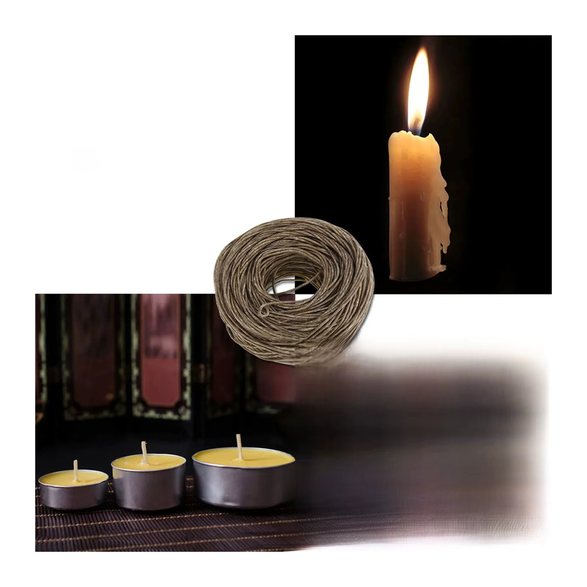 Aramox Bio-Hanf Docht aus Hanf und Bienenwachs in Beige, 61m - Bild 5
