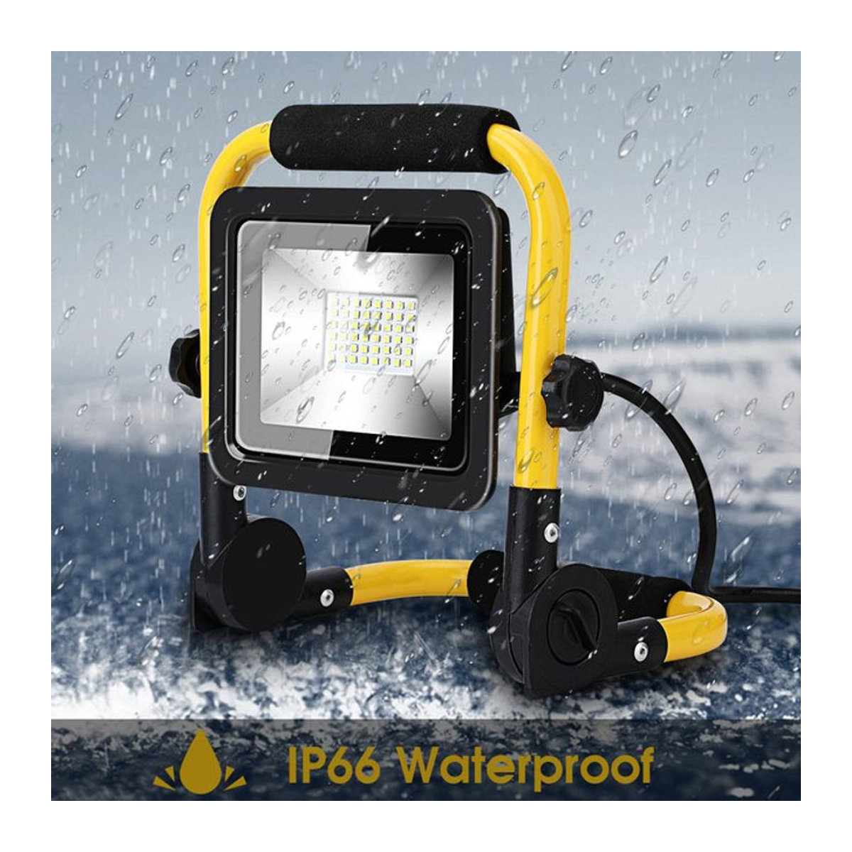 Aramox LED-Arbeitsleuchte IP65 wasserdichter tragbarer LED-Flutlicht-Scheinwerker mit Ständer und 5 m Kabel zur Notbeleuchtung - Bild 1