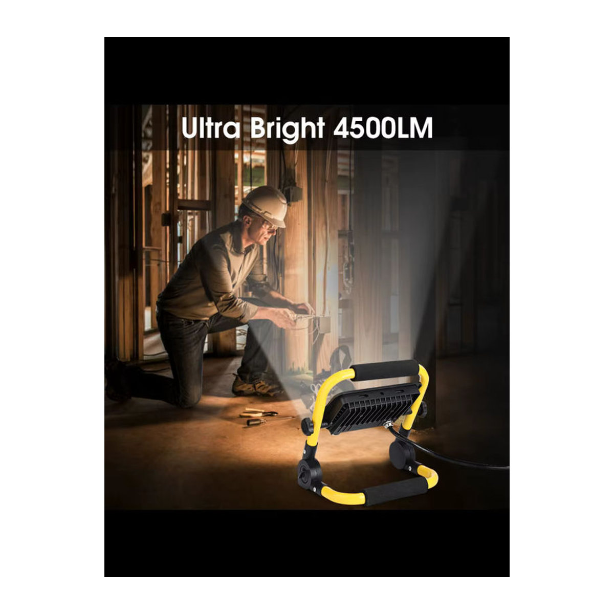 Aramox LED-Arbeitsleuchte IP65 wasserdichter tragbarer LED-Flutlicht-Scheinwerker mit Ständer und 5 m Kabel zur Notbeleuchtung - Bild 7